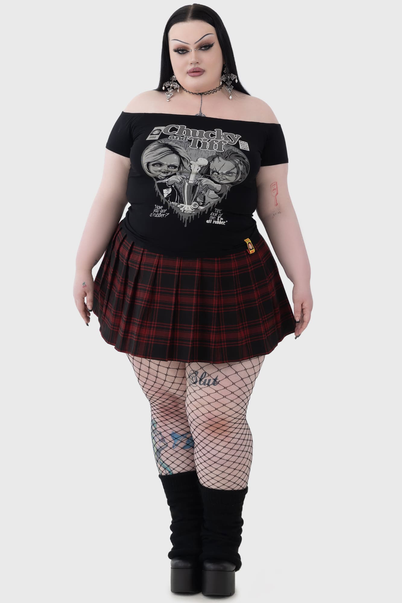 Chucky Licensed Bardot Top - Killstar Stretch Viscose Tee