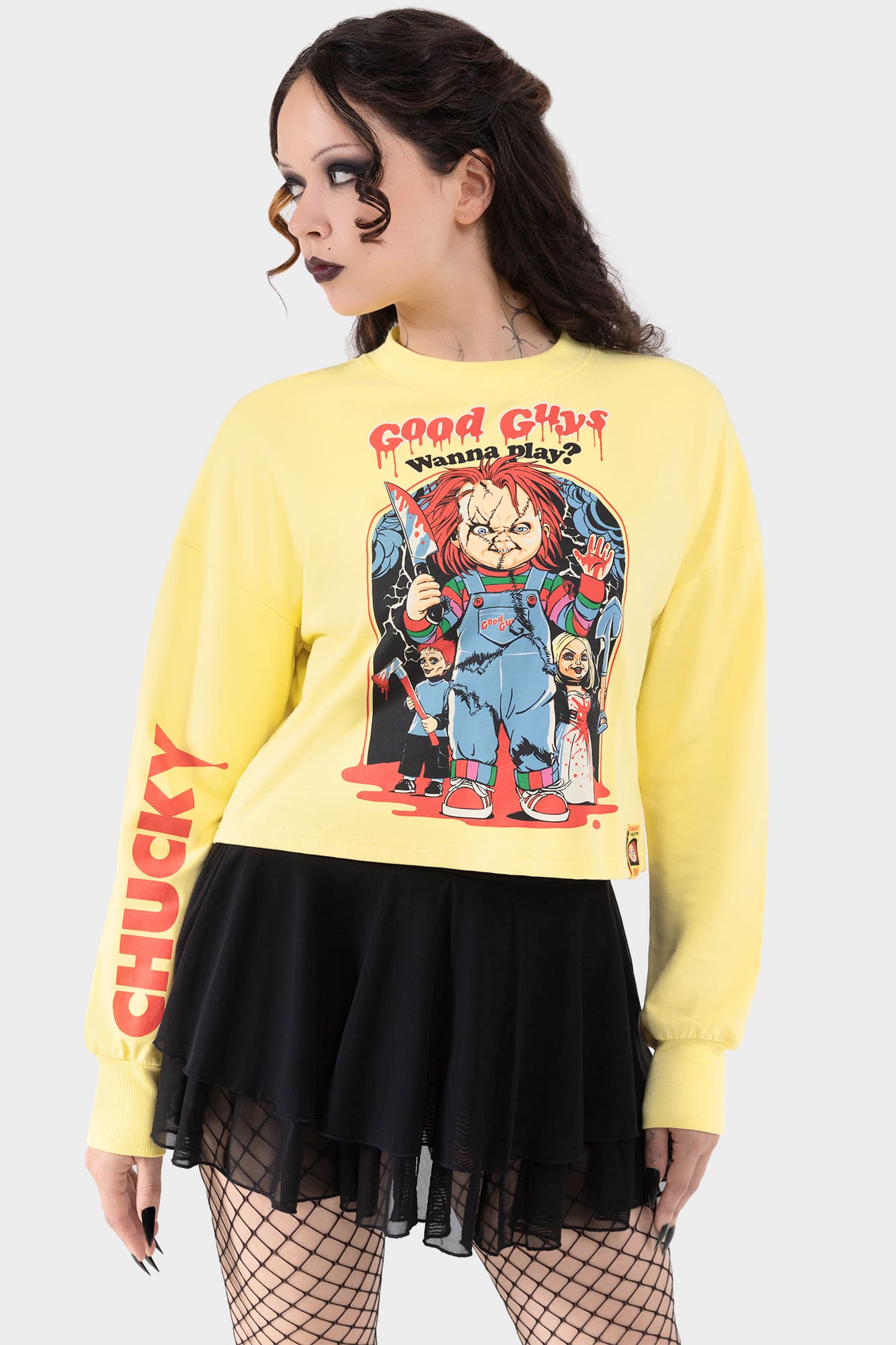 Killstar Chucky Graphic Cropped Sweatshirt