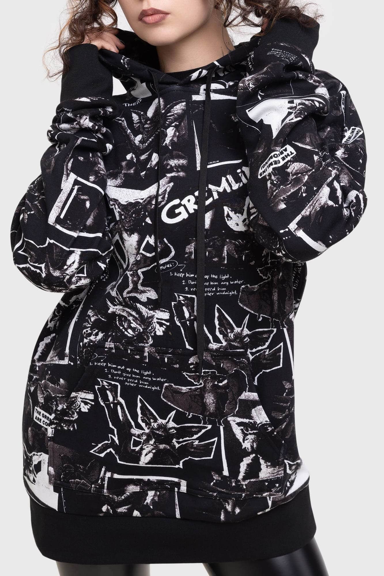 KILLSTAR Gremlins Hoodie - Licensed Movie Sweatshirt with All Over Print