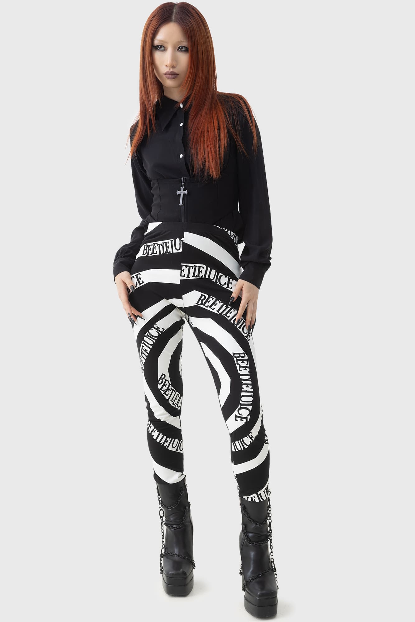 Killstar Beetlejuice Vertigo Spiral Graphic Leggings