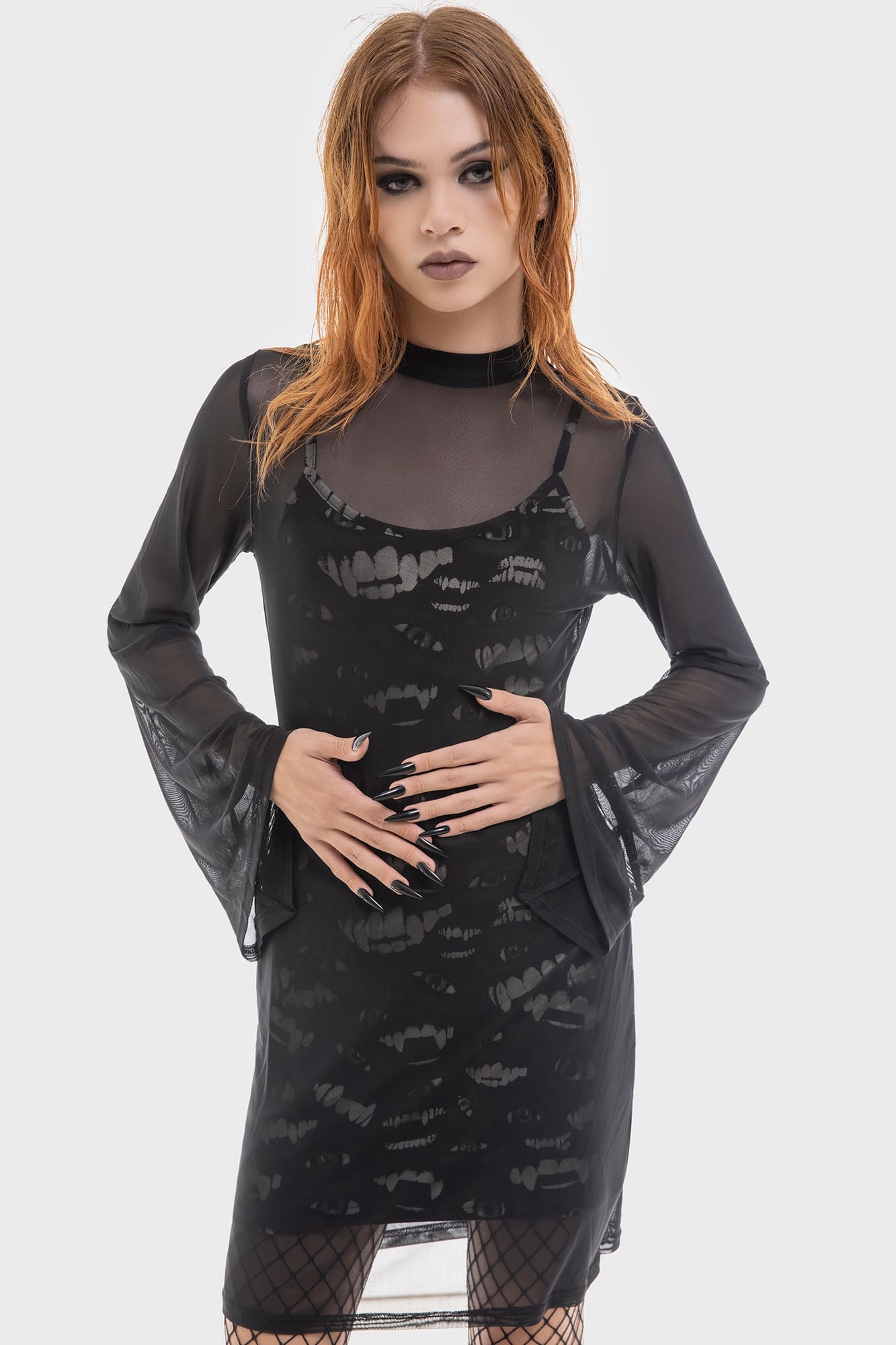 Killstar Sheer Vamp Mini Dress - Lost Boys Licensed Gothic Fashion