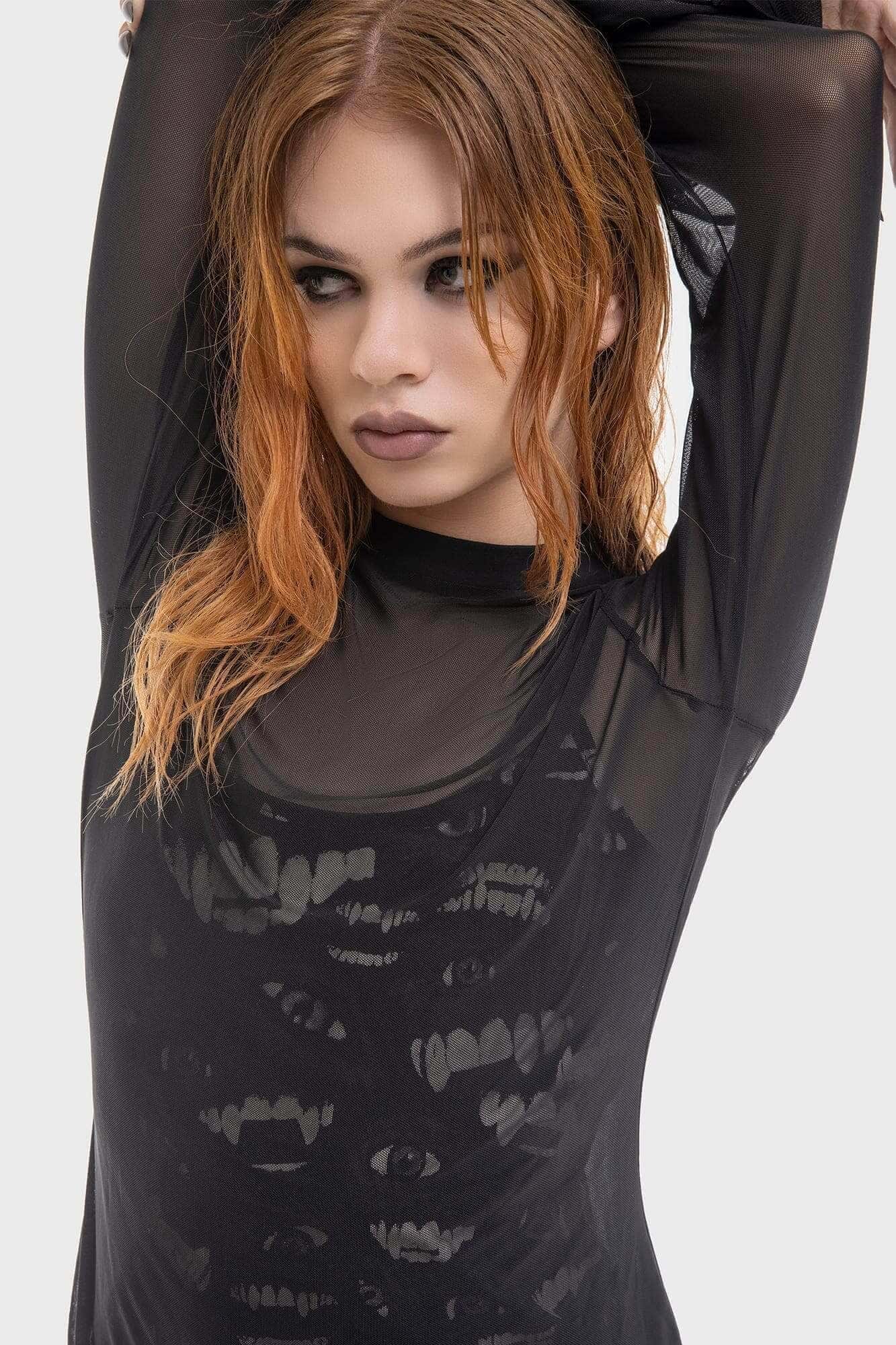 Killstar Sheer Vamp Mini Dress - Lost Boys Licensed Gothic Fashion