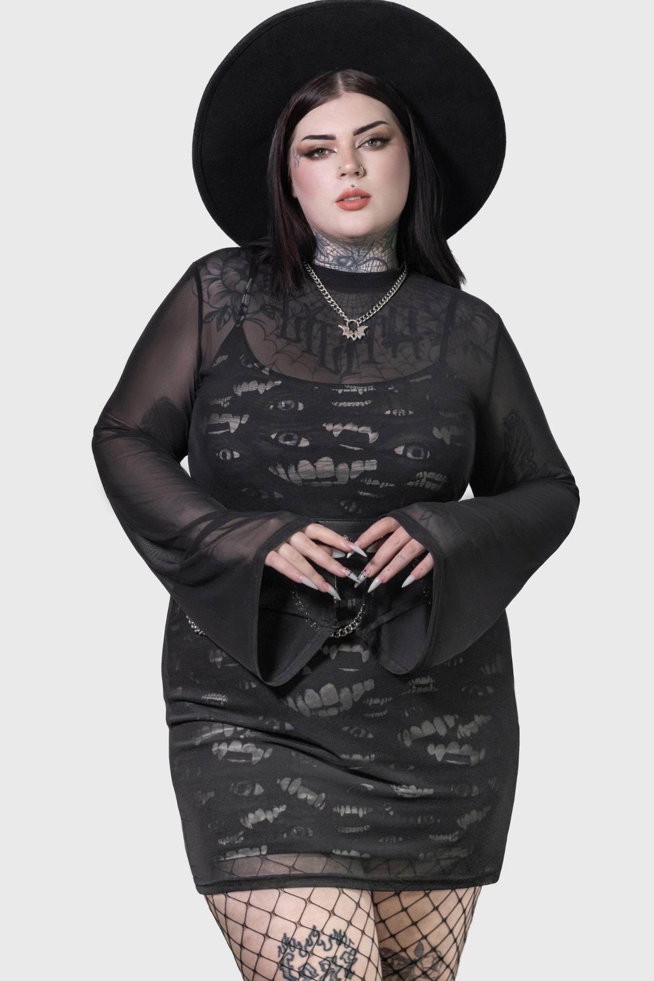 Killstar Sheer Vamp Mini Dress - Lost Boys Licensed Gothic Fashion