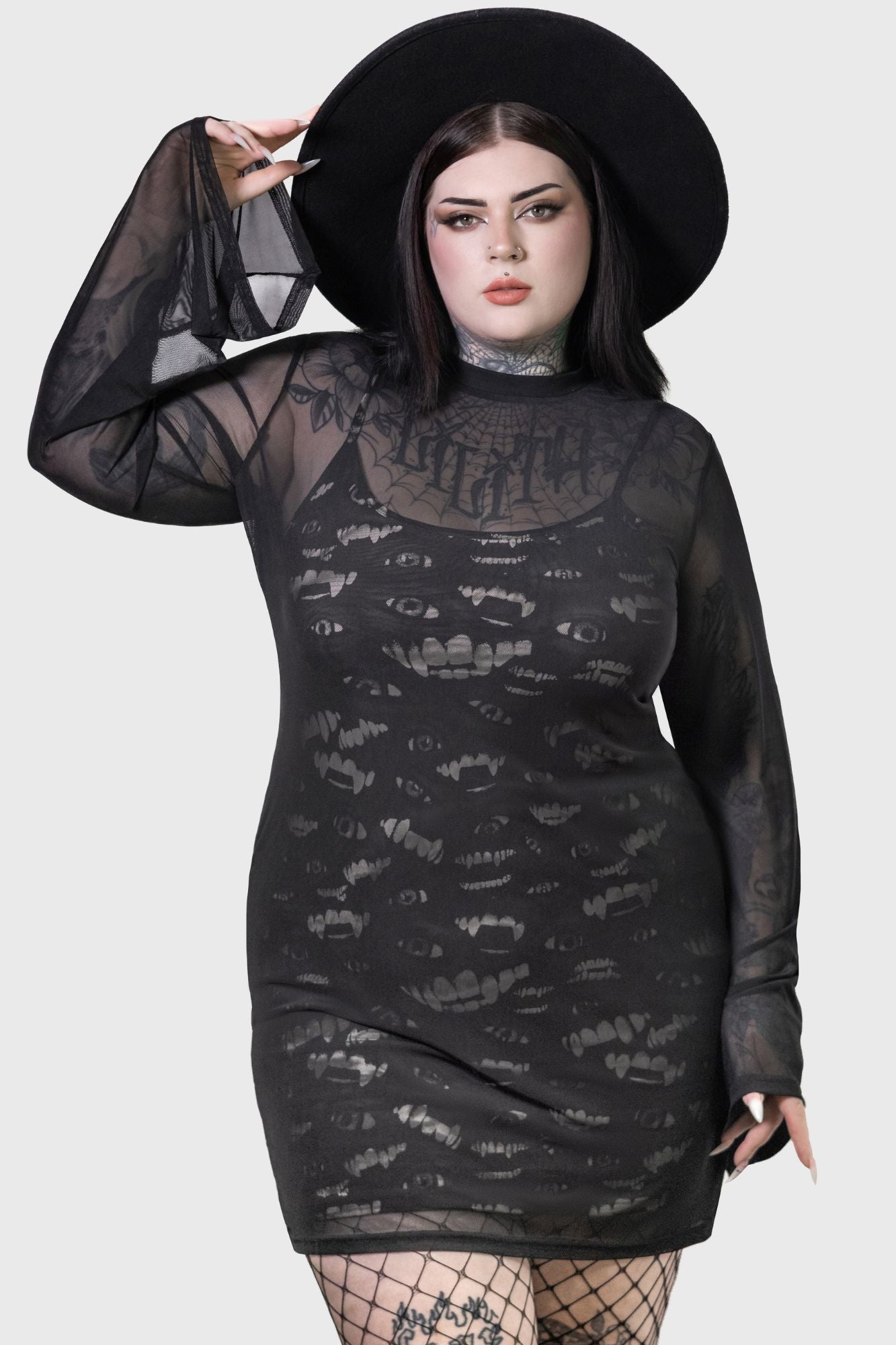 Killstar Sheer Vamp Mini Dress - Lost Boys Licensed Gothic Fashion