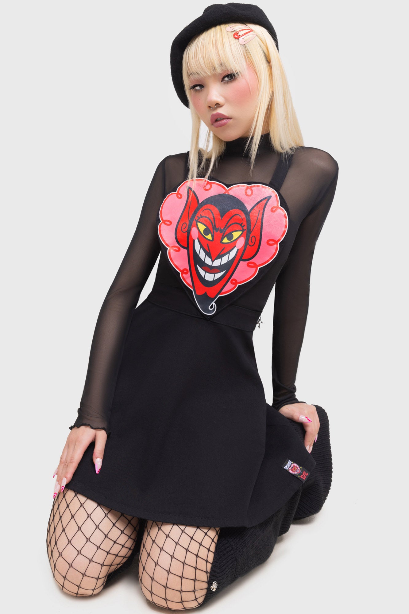 Killstar I Feel Pretty Pink Glitter Pinafore Dress