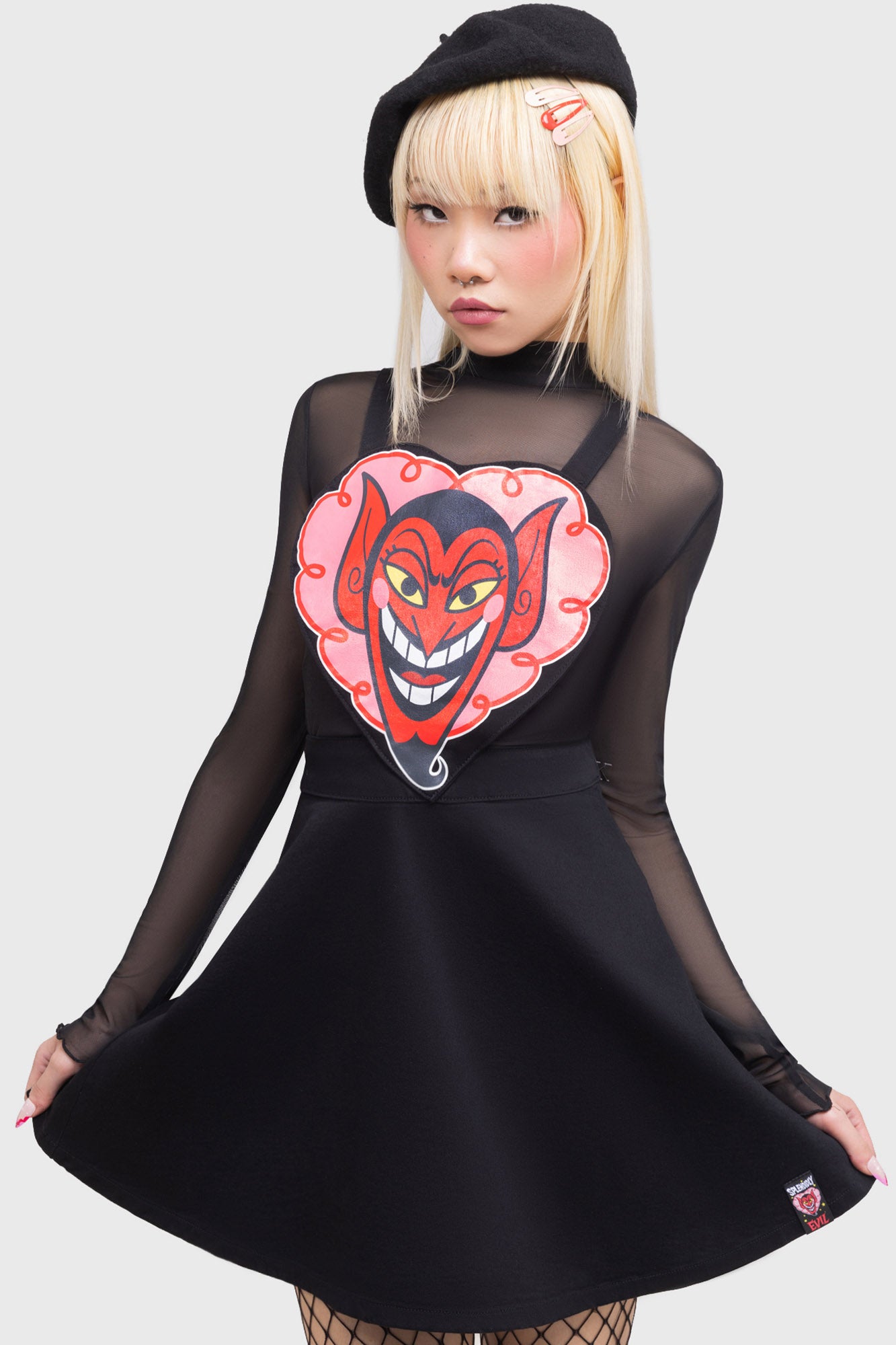 Killstar I Feel Pretty Pink Glitter Pinafore Dress
