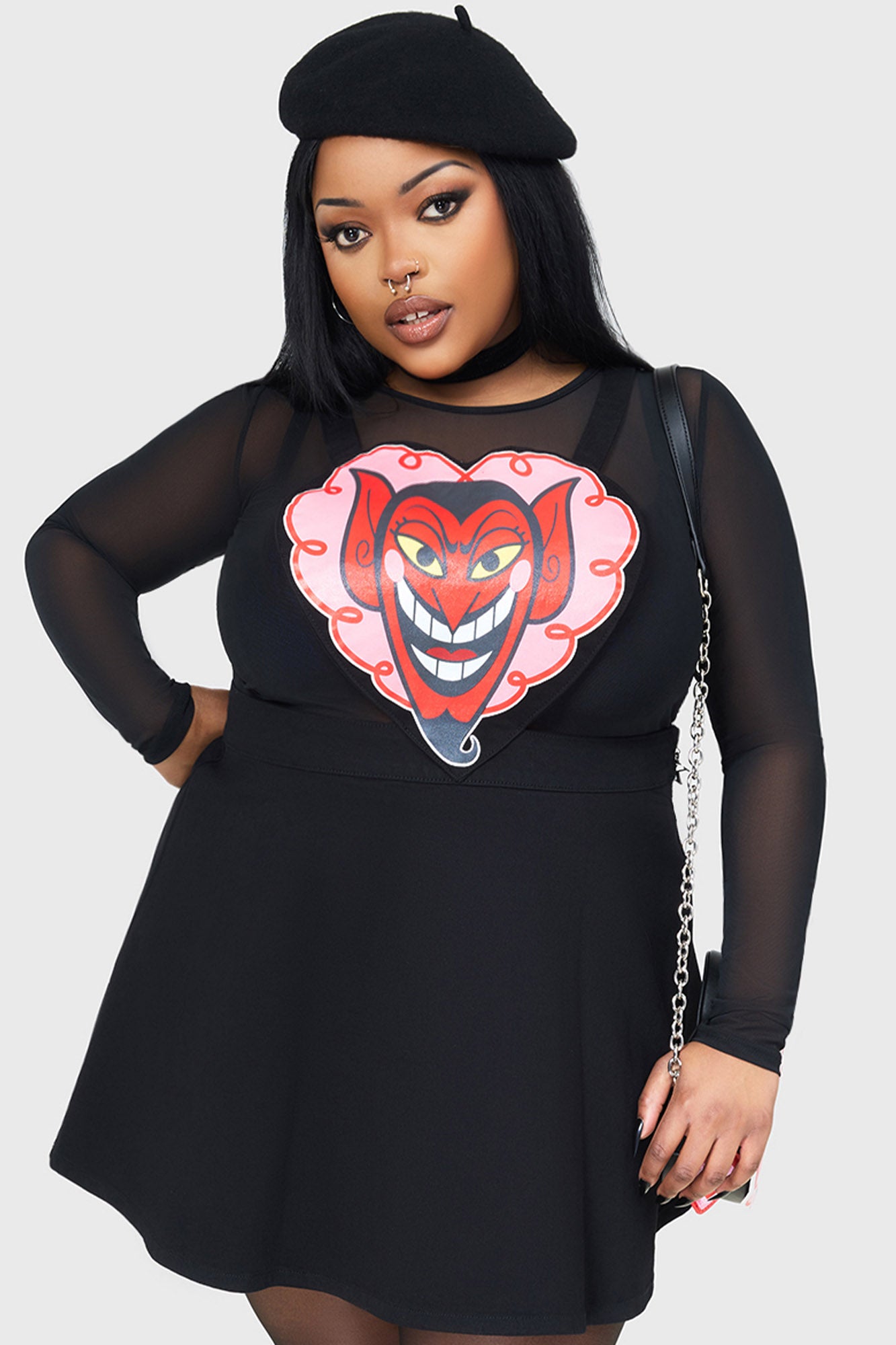 Killstar I Feel Pretty Pink Glitter Pinafore Dress