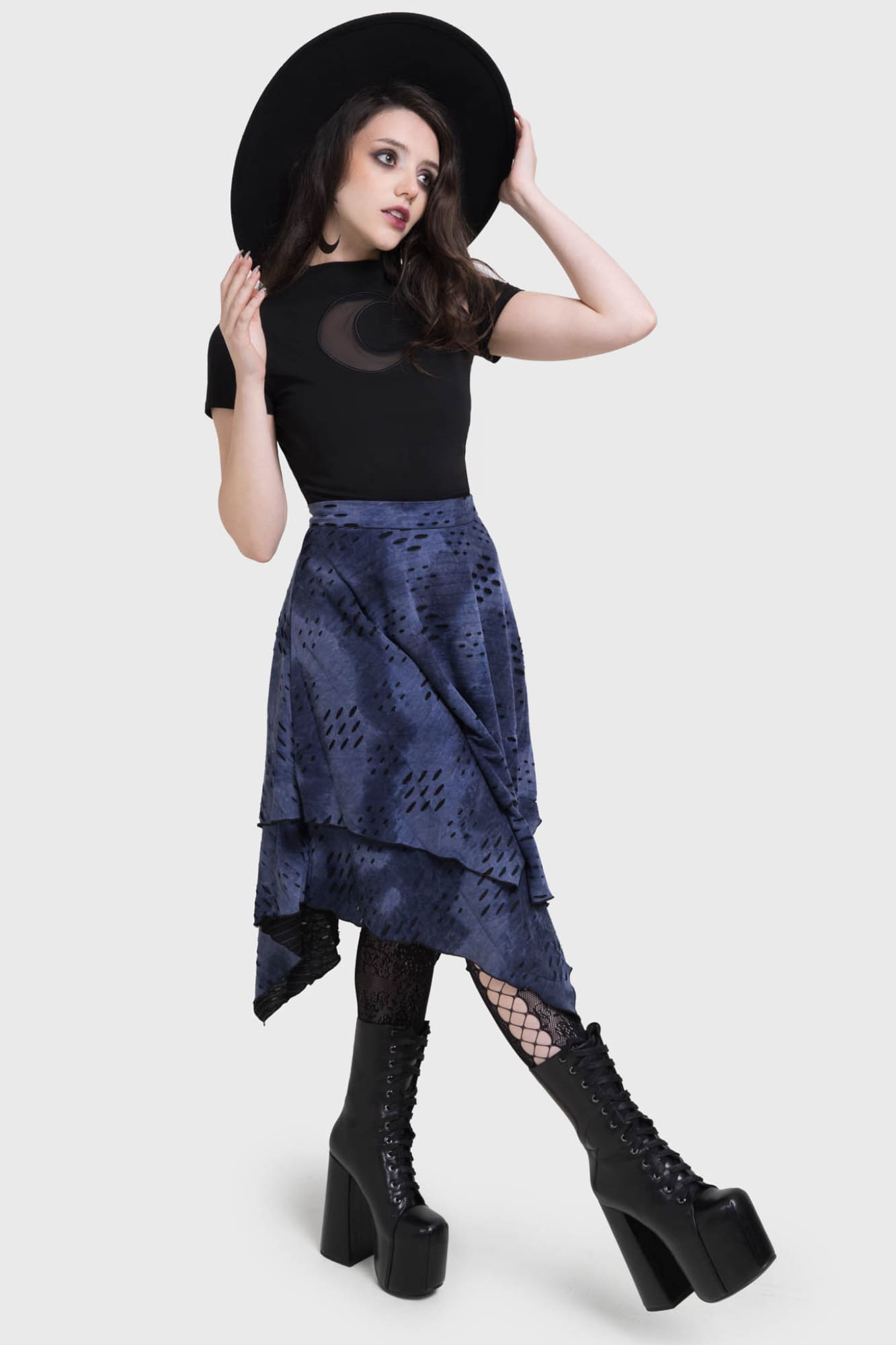 Hauntly Maiden Skirt - Corpse Bride Licensed Gothic Midi Skirt