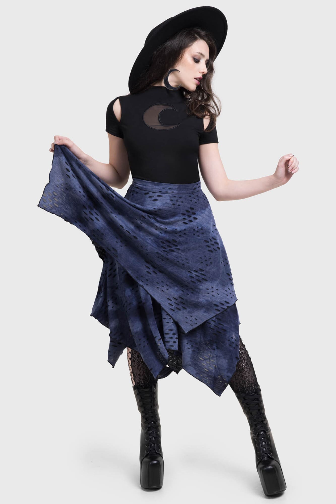 Hauntly Maiden Skirt - Corpse Bride Licensed Gothic Midi Skirt