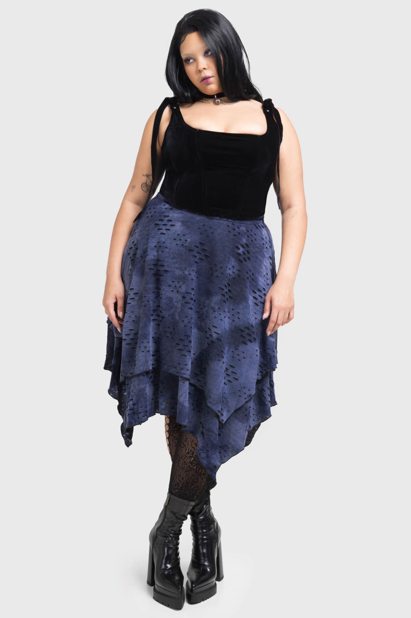 Hauntly Maiden Skirt - Corpse Bride Licensed Gothic Midi Skirt