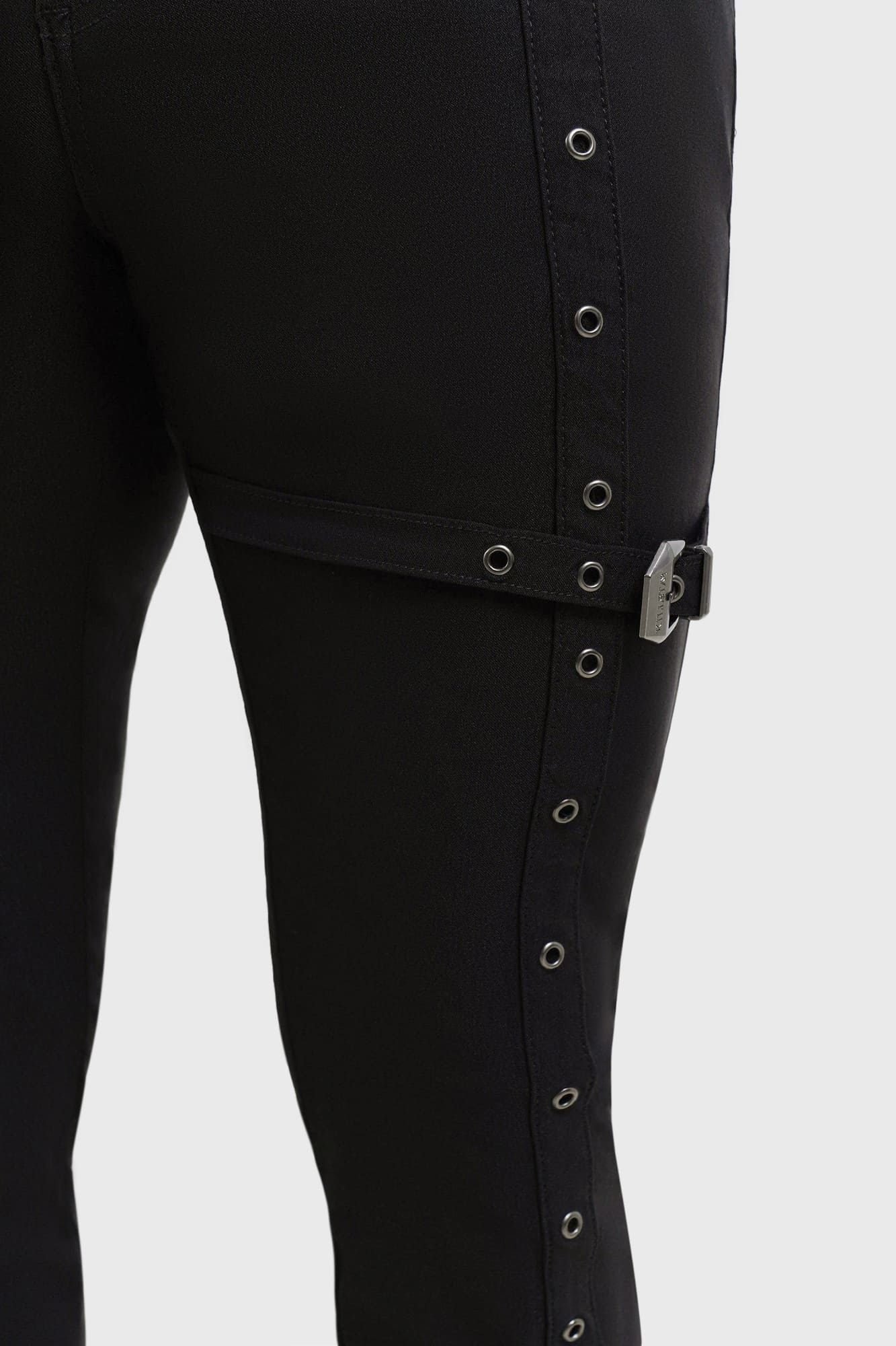 Killstar Kane's Crucifix Slim Fit Trousers with Cross Strap