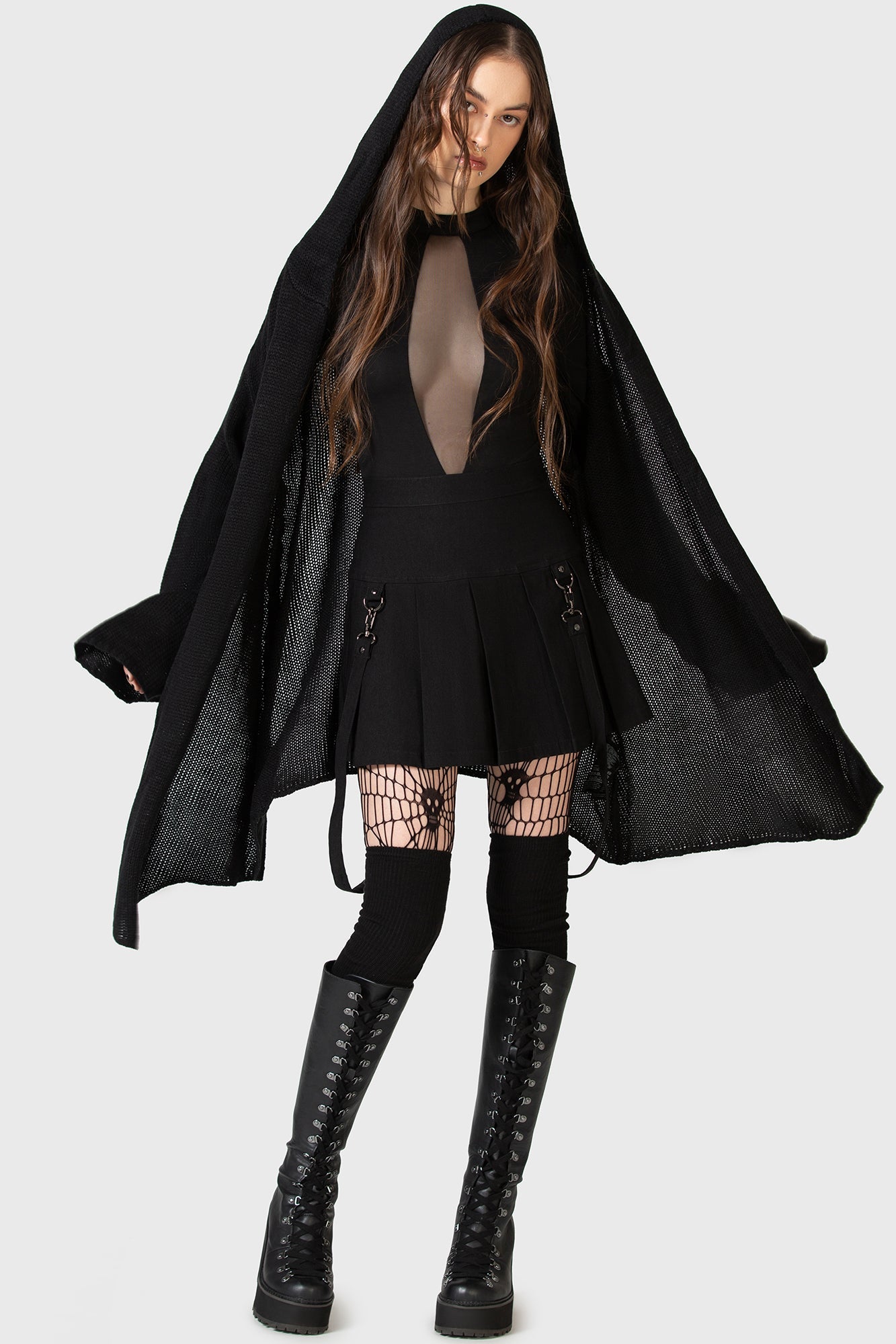 KIHILIST Hooded Knit Cardigan - Soft Stretch Wrap Style