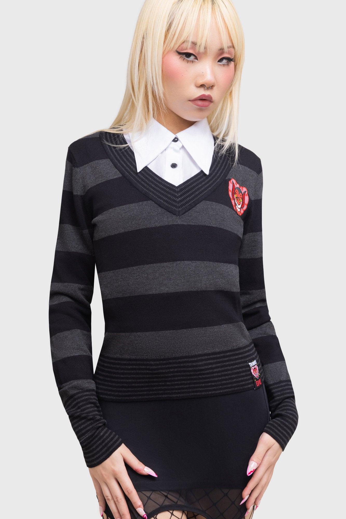HIM Knitted Top - Official Licensed Gothic Embroidered Shirt