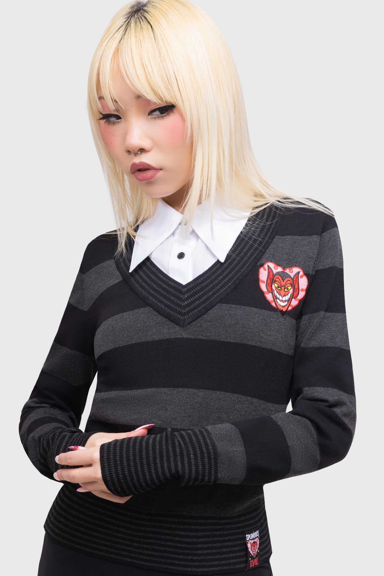 HIM Knitted Top - Official Licensed Gothic Embroidered Shirt