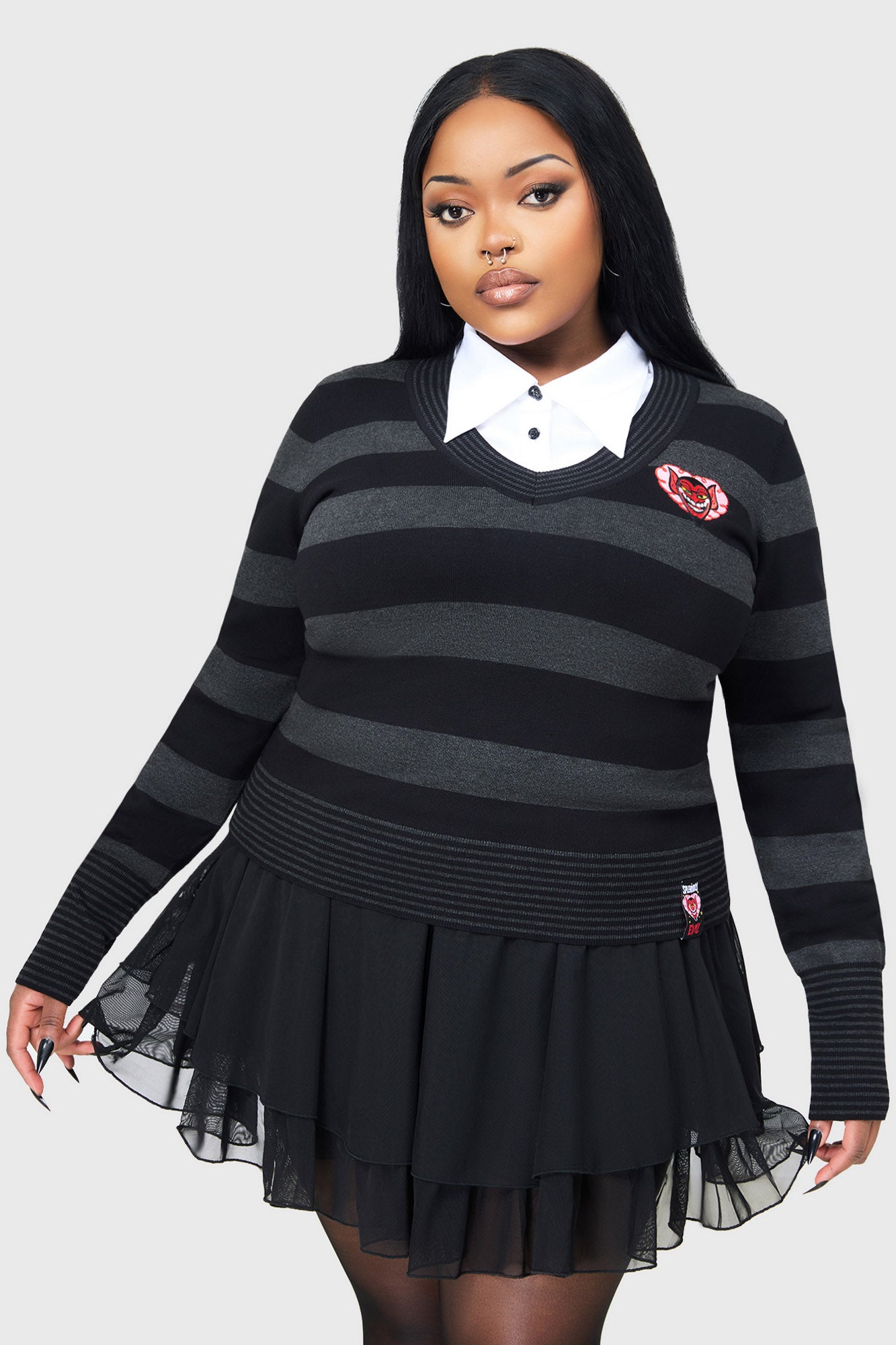 HIM Knitted Top - Official Licensed Gothic Embroidered Shirt