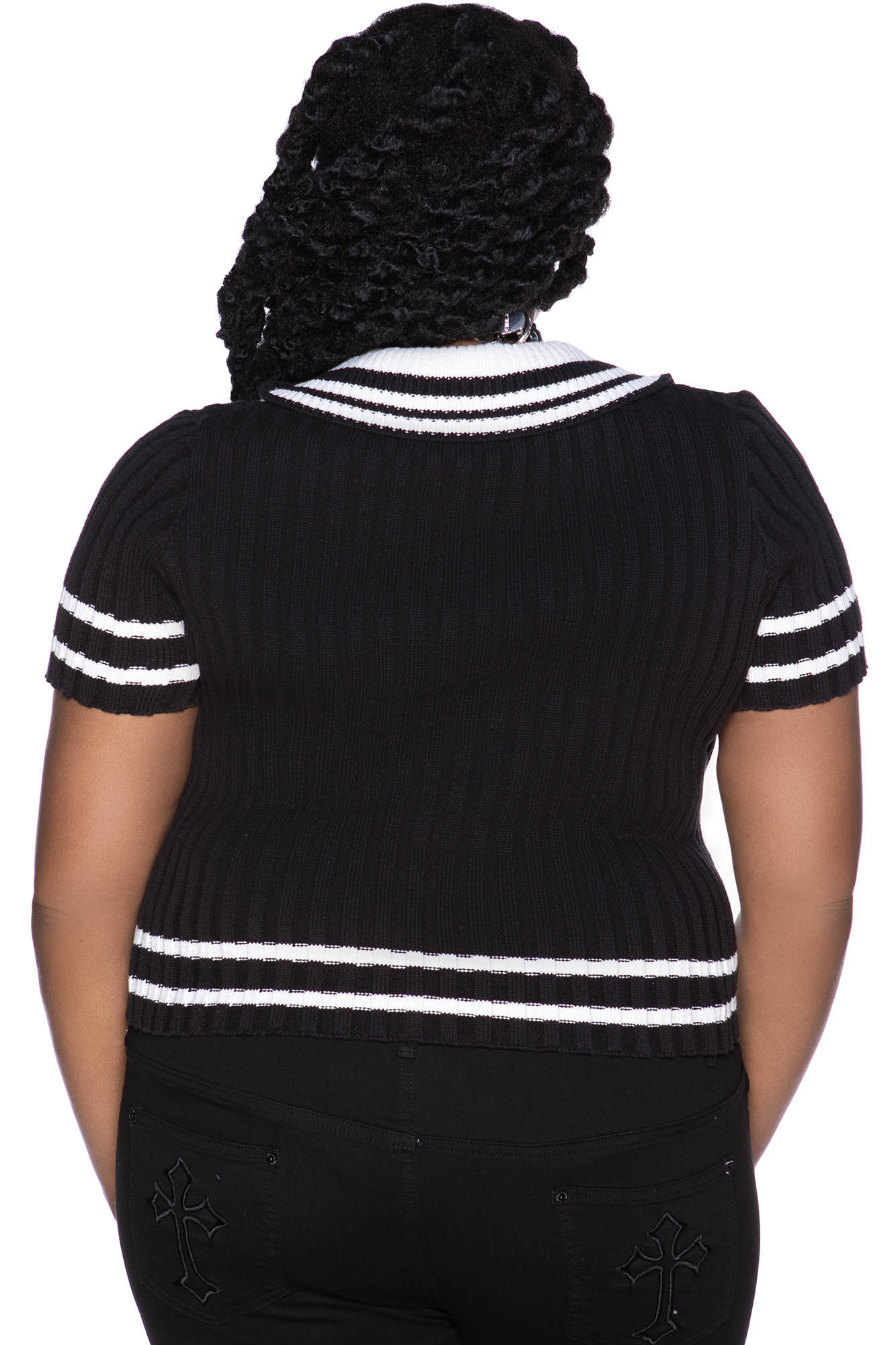 Gloomsday Varsity Goth Knit Crop Top with KILLSTAR Branding