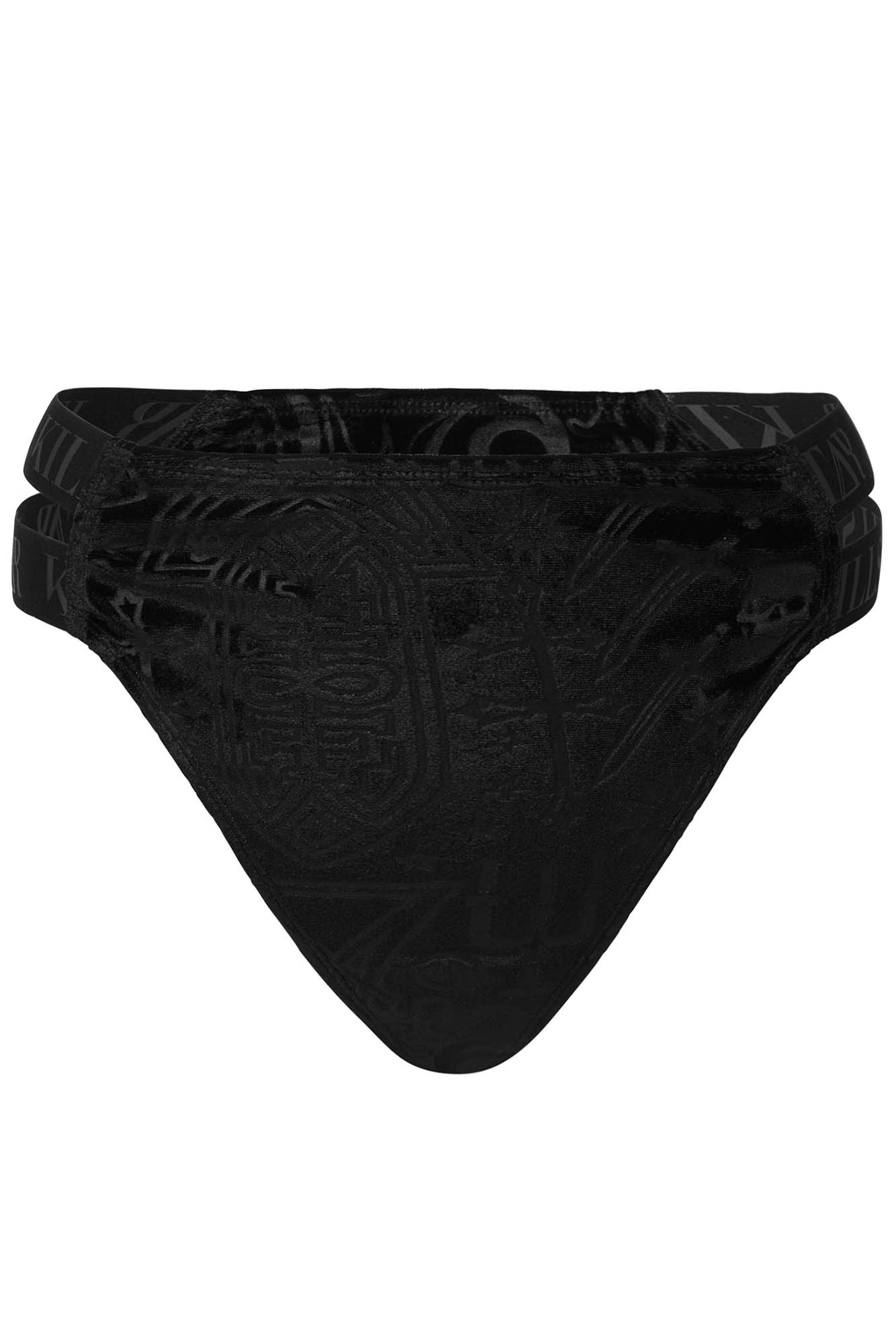 Killstar Cultus Velvet Panty with Side Straps - Plus Size