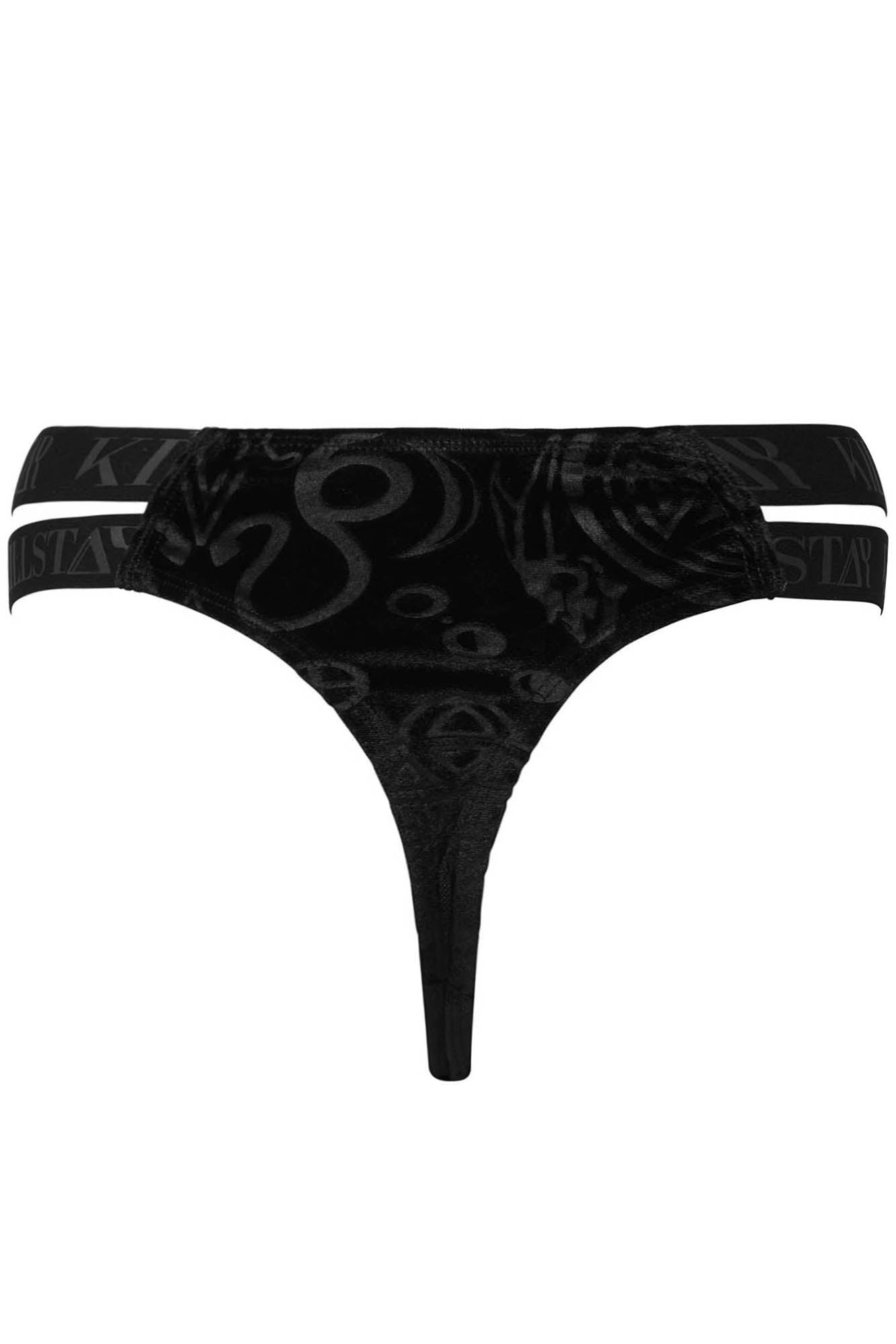 Killstar Cultus Velvet Panty with Side Straps - Plus Size
