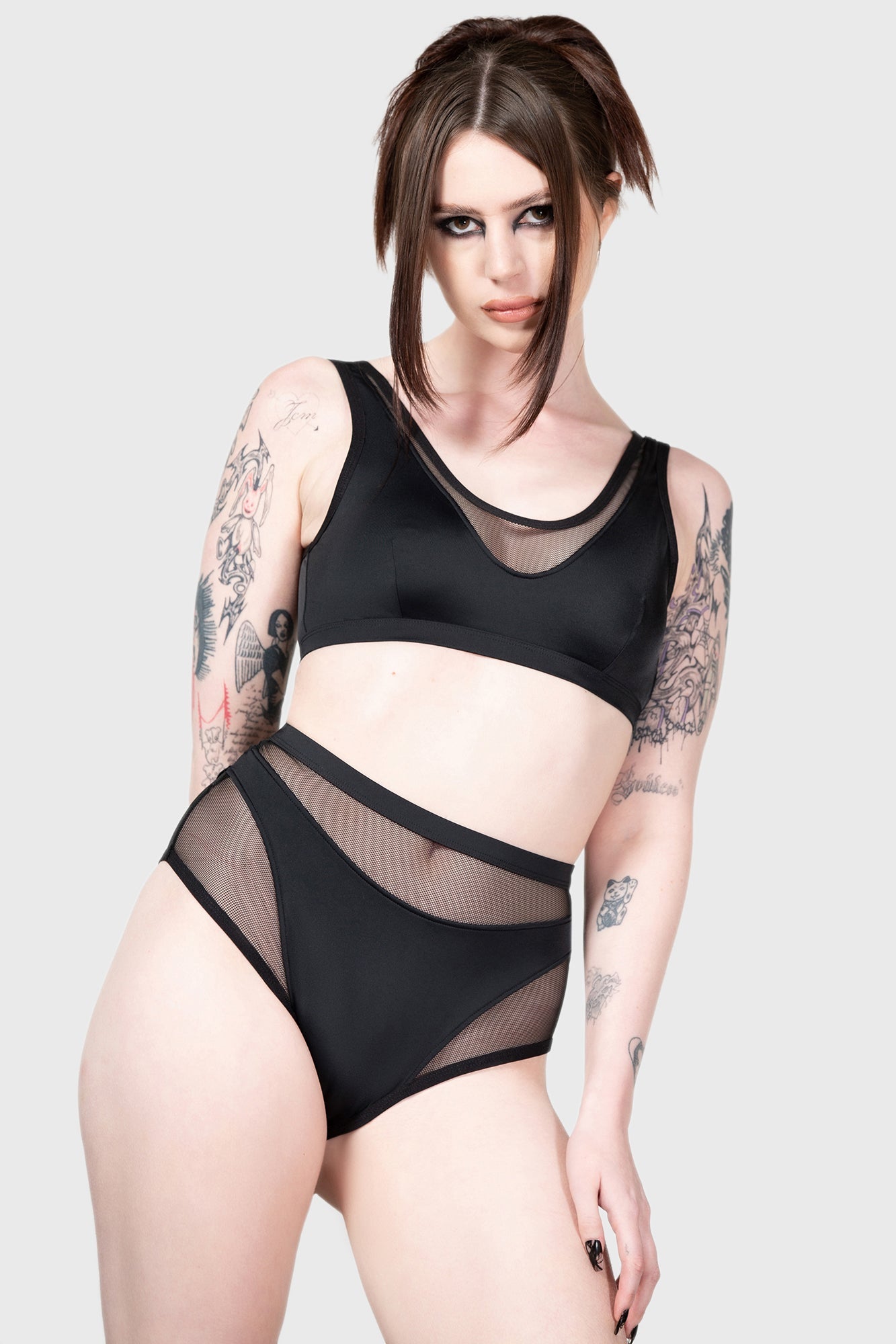 Killstar Catching Rays Bikini - Micro-Fishnet & Back Clip Closure