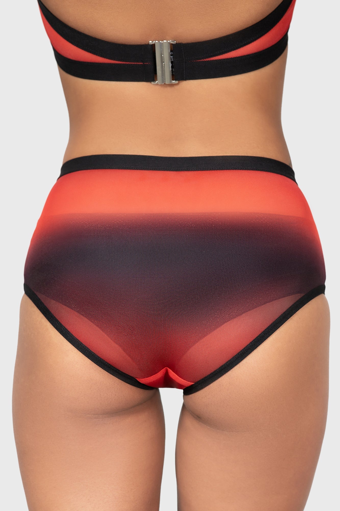 Killstar Dazzling Performance Mesh Panty with Red Ombre & O-Ring Detail