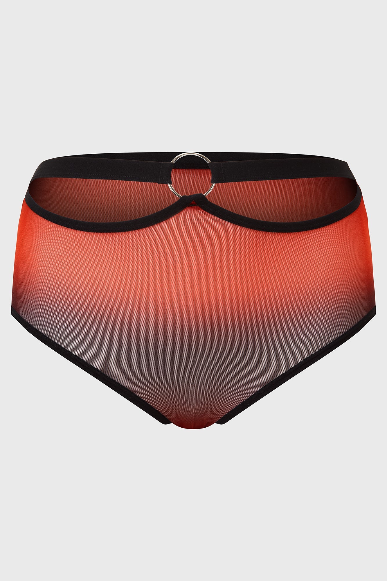 Killstar Dazzling Performance Mesh Panty with Red Ombre & O-Ring Detail