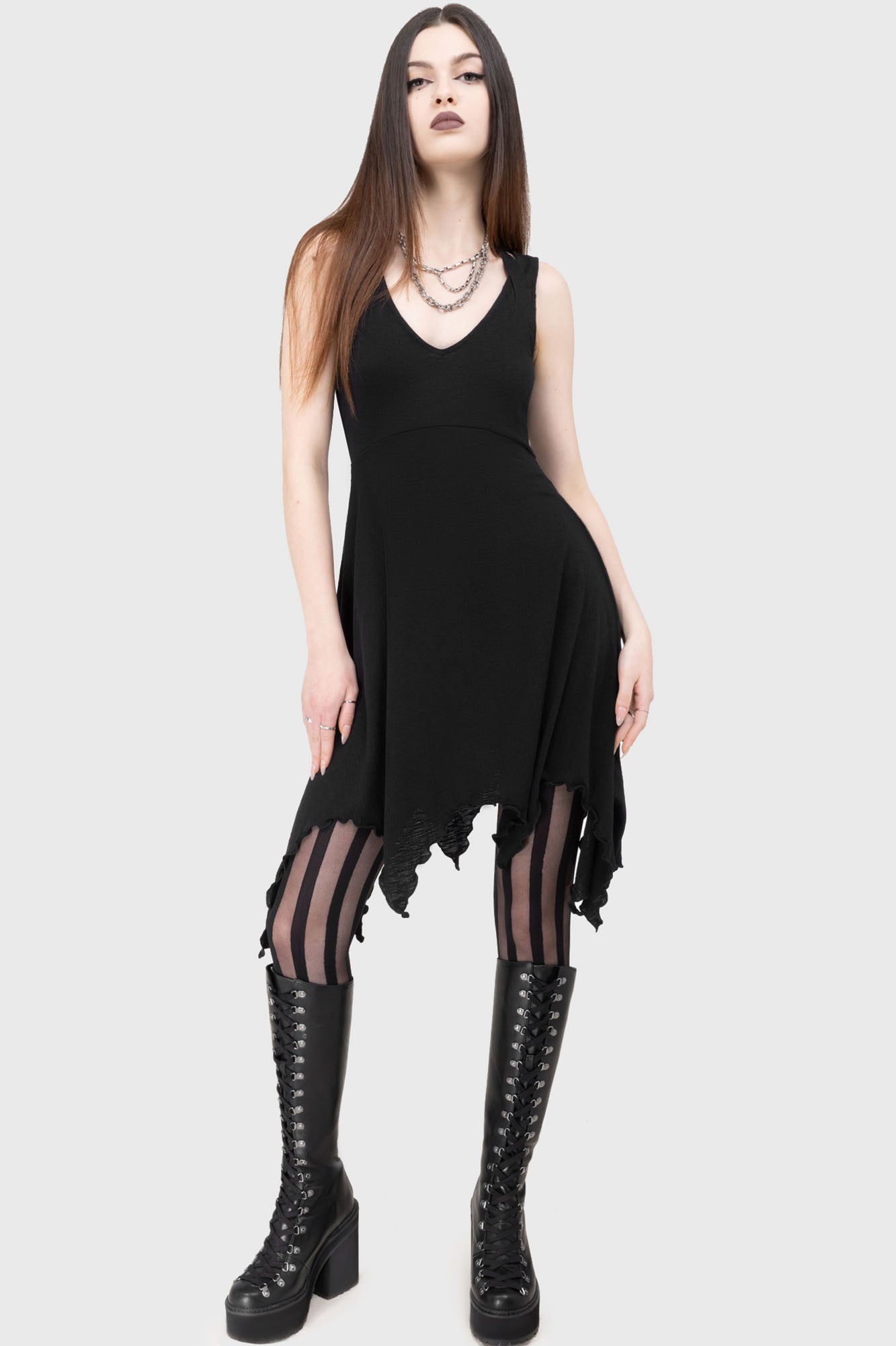 Killstar Desoluna Halter Neck Mini Dress - Stretch Jersey
