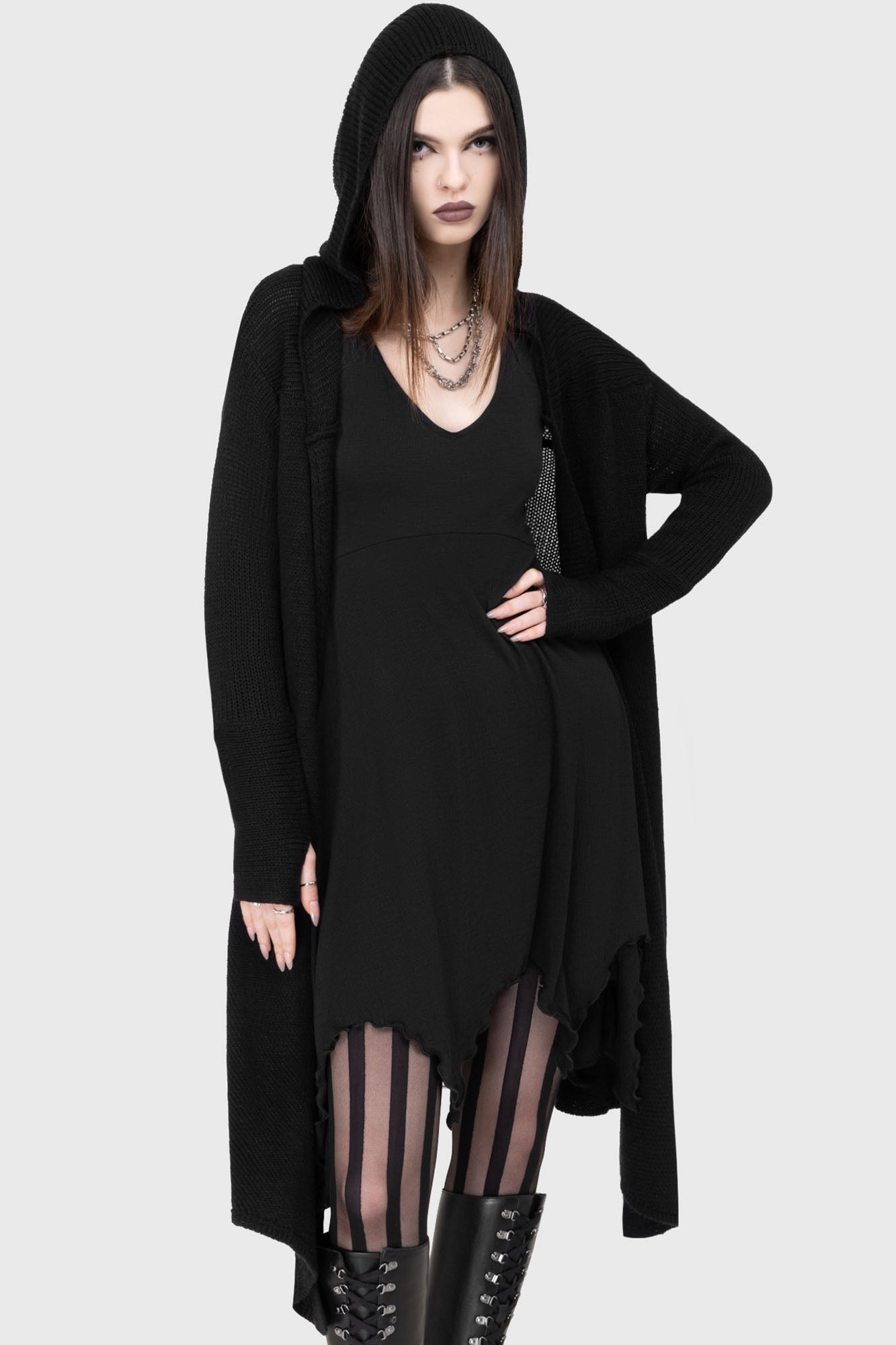 Killstar Desoluna Halter Neck Mini Dress - Stretch Jersey