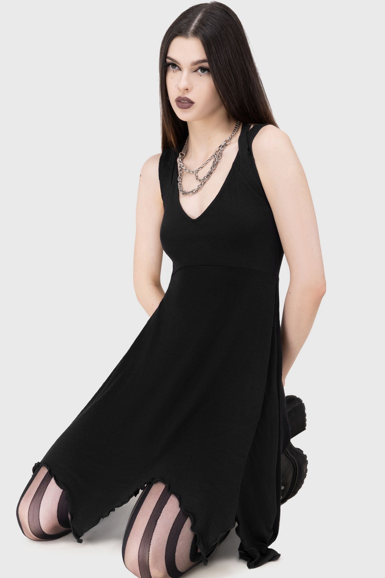 Killstar Desoluna Halter Neck Mini Dress - Stretch Jersey