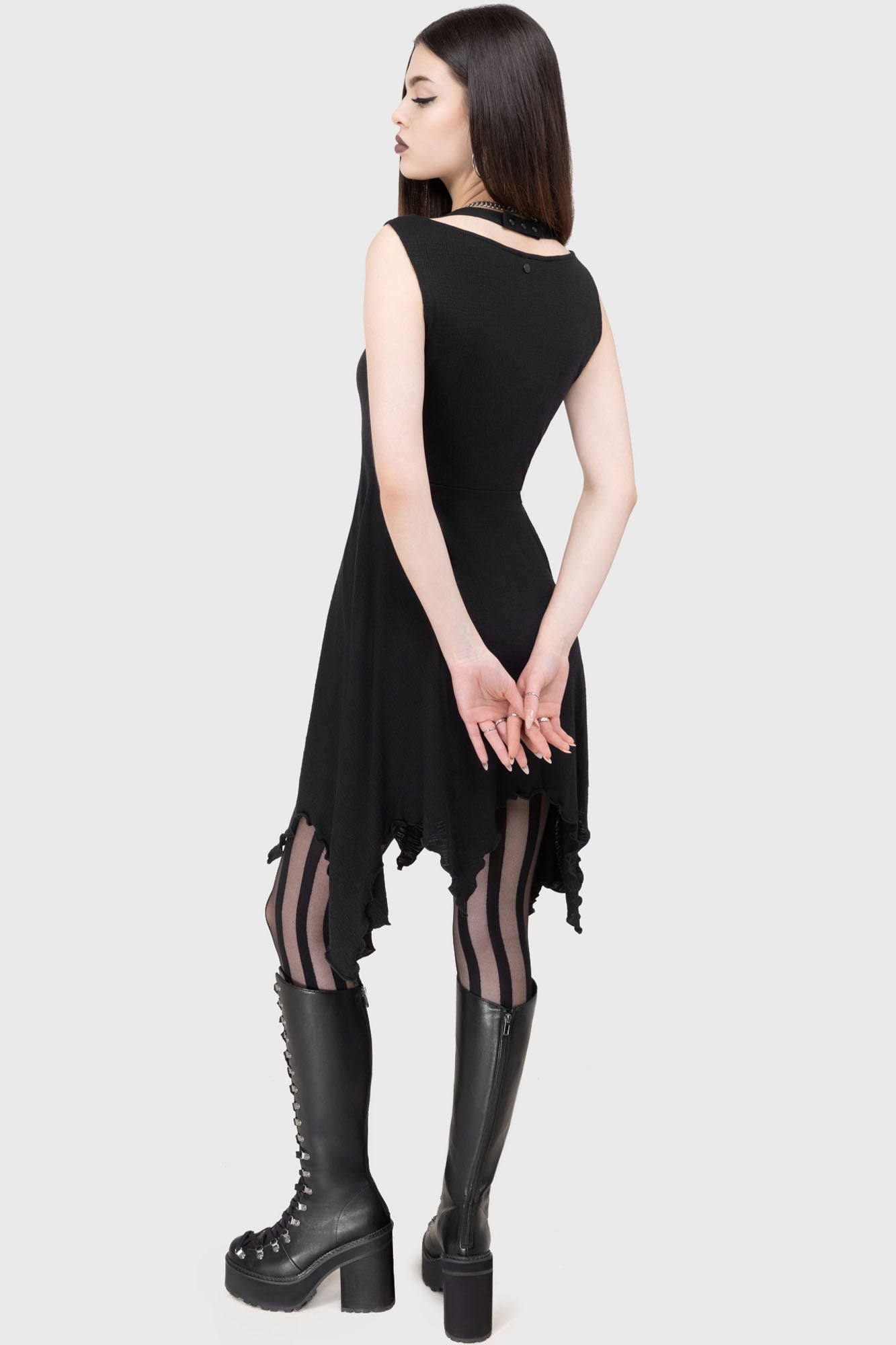 Killstar Desoluna Halter Neck Mini Dress - Stretch Jersey
