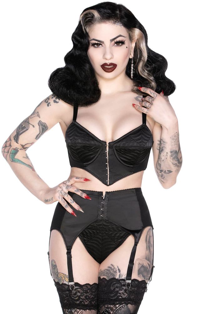 KILLSTAR Webutant Bullet Bra - Corset Style Lingerie with Spiderweb Design