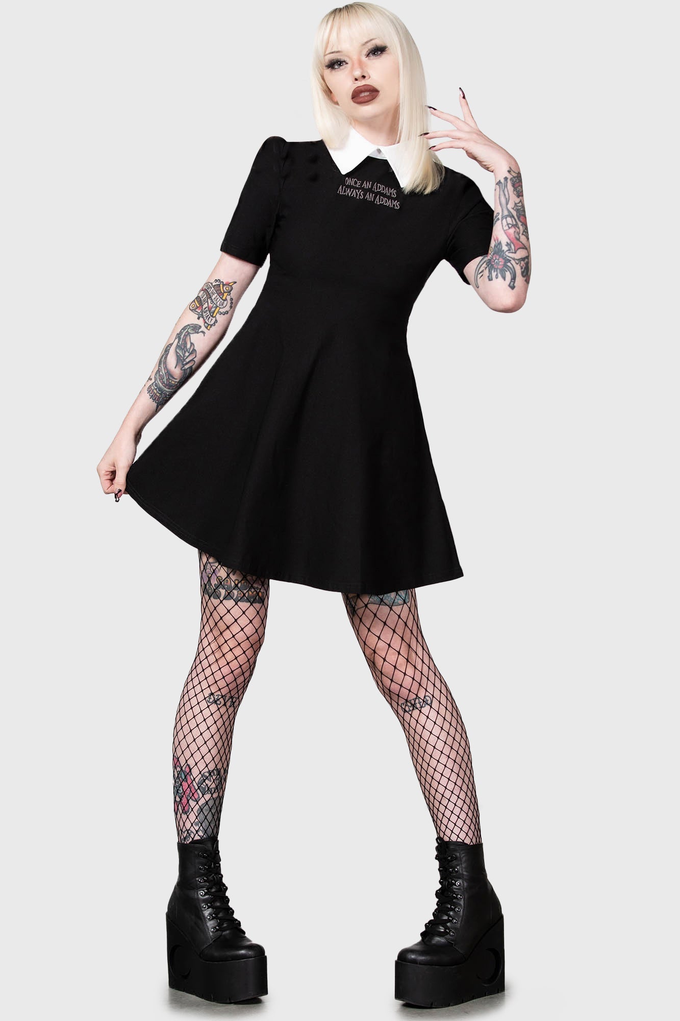 Wednesday Addams Blackest Heart Skater Dress - KILLSTAR Licensed