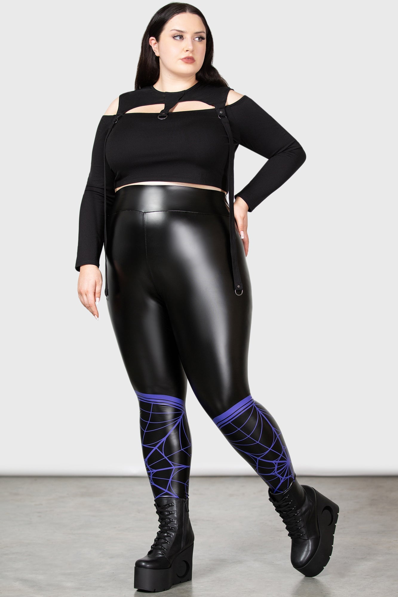 Wednesday Addams Stay Kooky Leggings - High Waisted PU Graphic Print