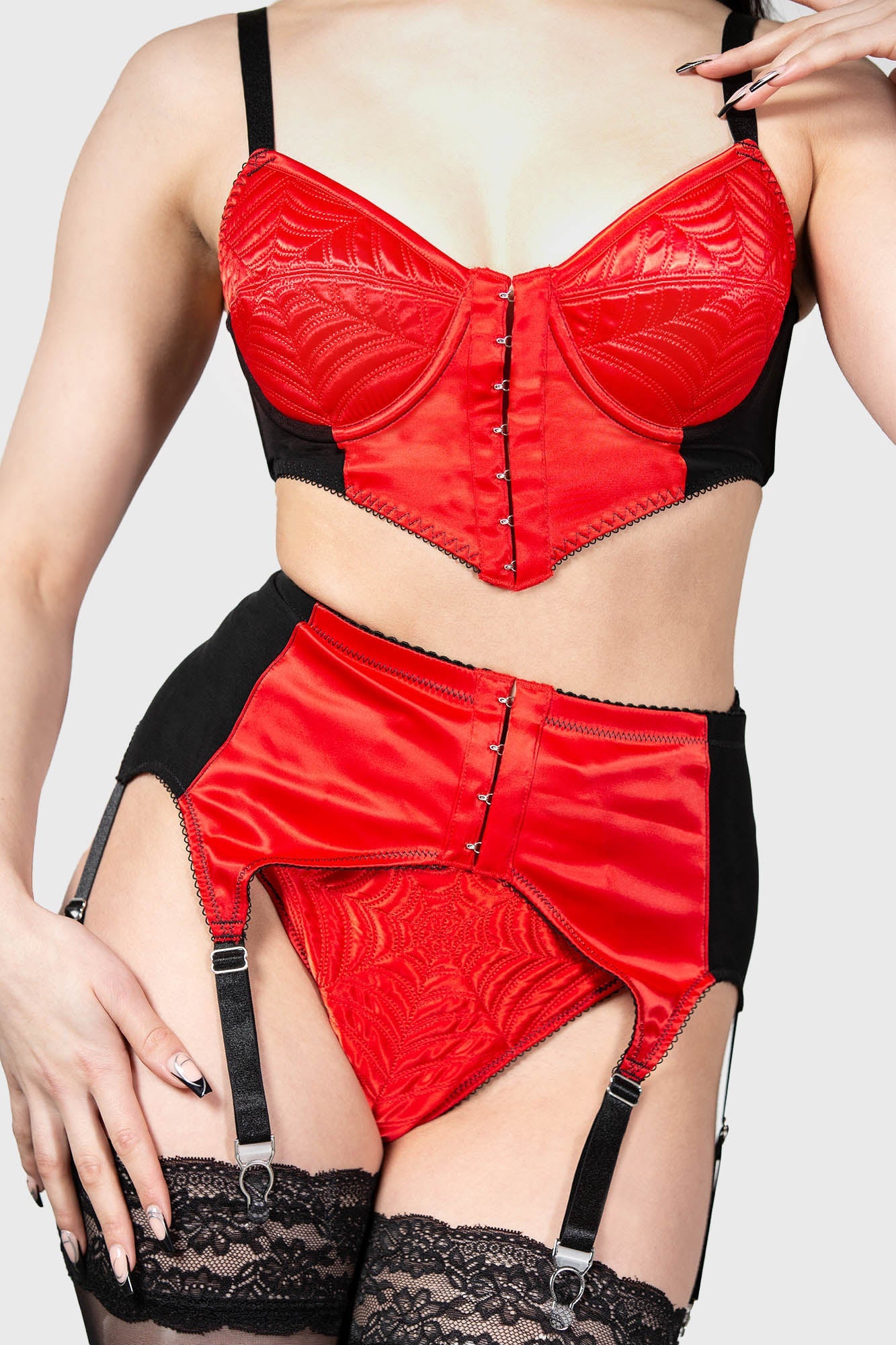Killstar Scarlet Webutant Underwire Bullet Bra with Spiderweb Detail