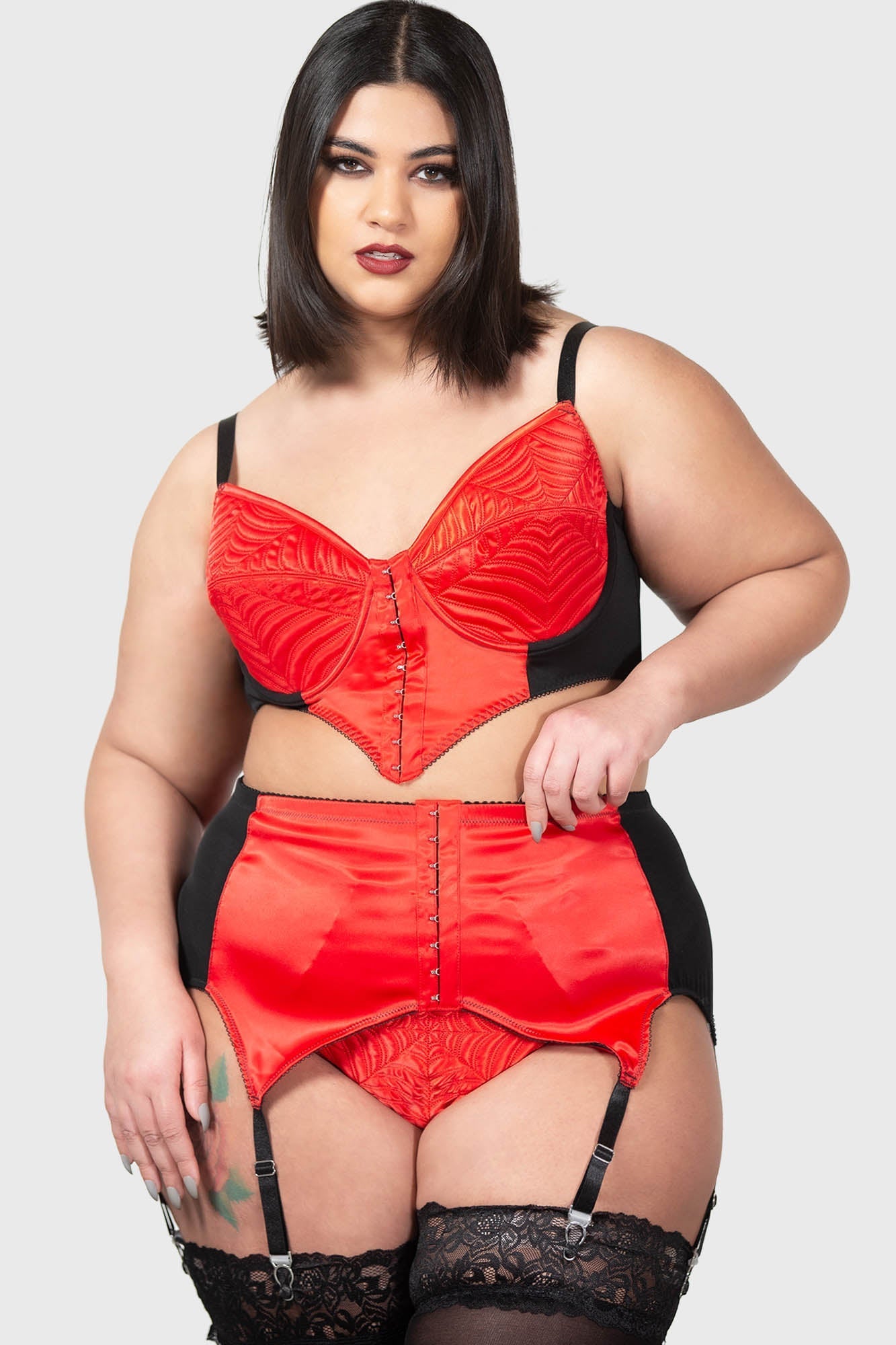 Killstar Scarlet Webutant Underwire Bullet Bra with Spiderweb Detail
