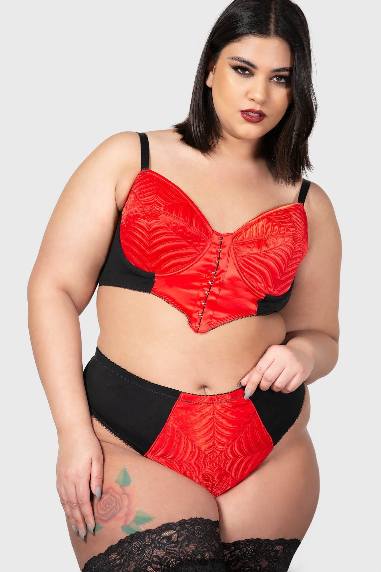Killstar Scarlet Webutant Underwire Bullet Bra with Spiderweb Detail