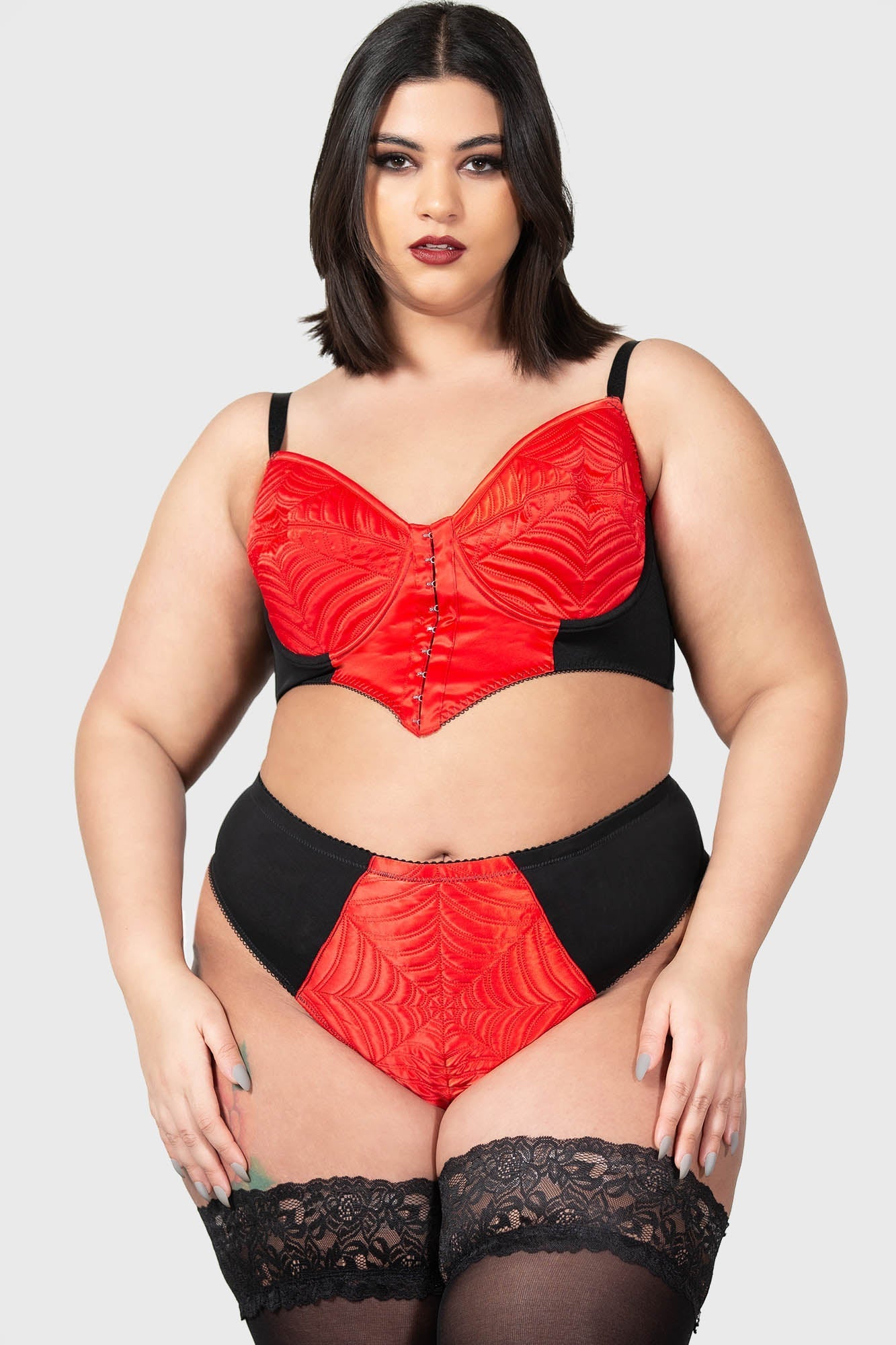 Killstar Scarlet Webutant Underwire Bullet Bra with Spiderweb Detail
