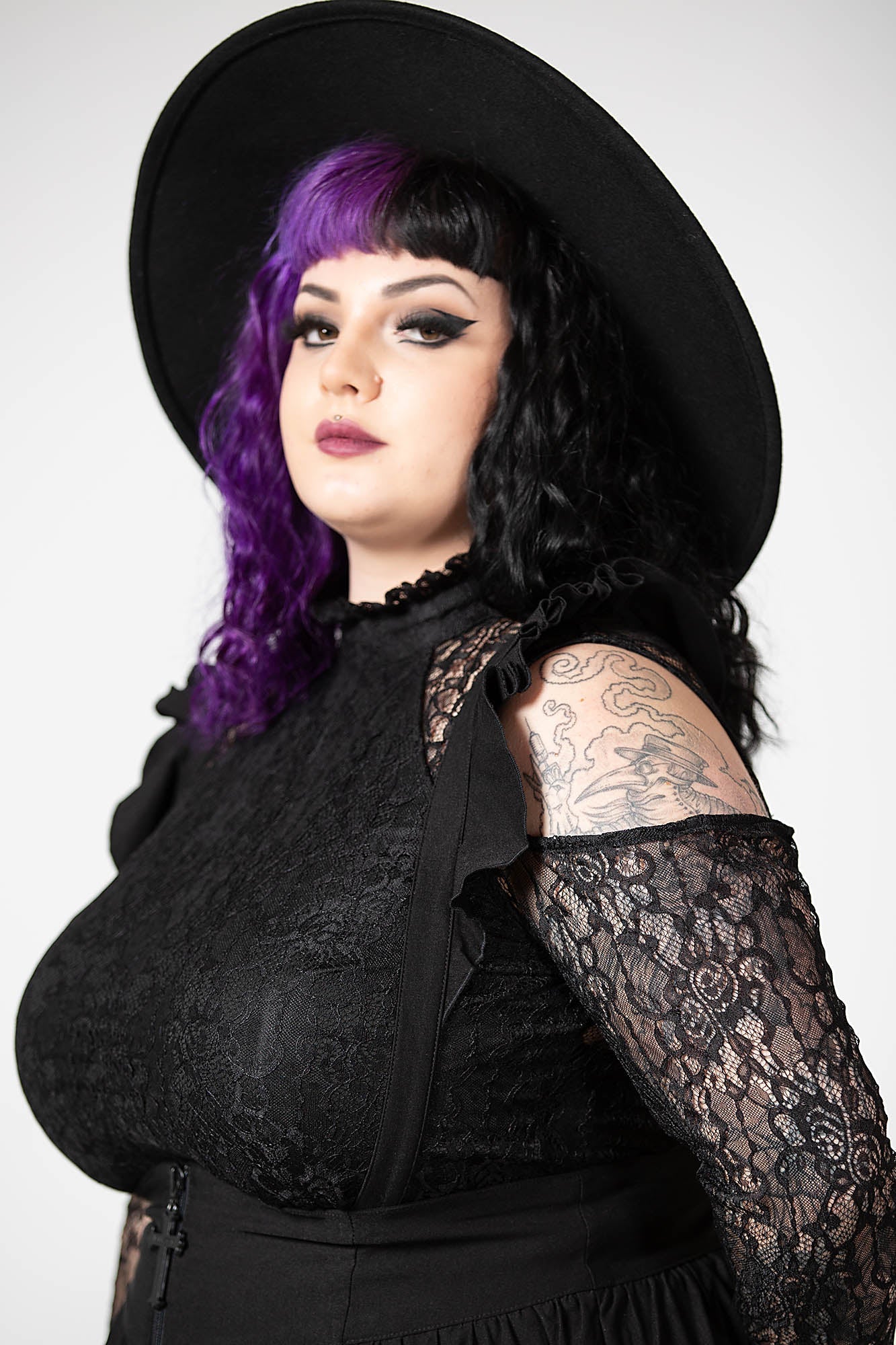 Killstar Yuna Black Suspender Skirt with Ruffled Straps