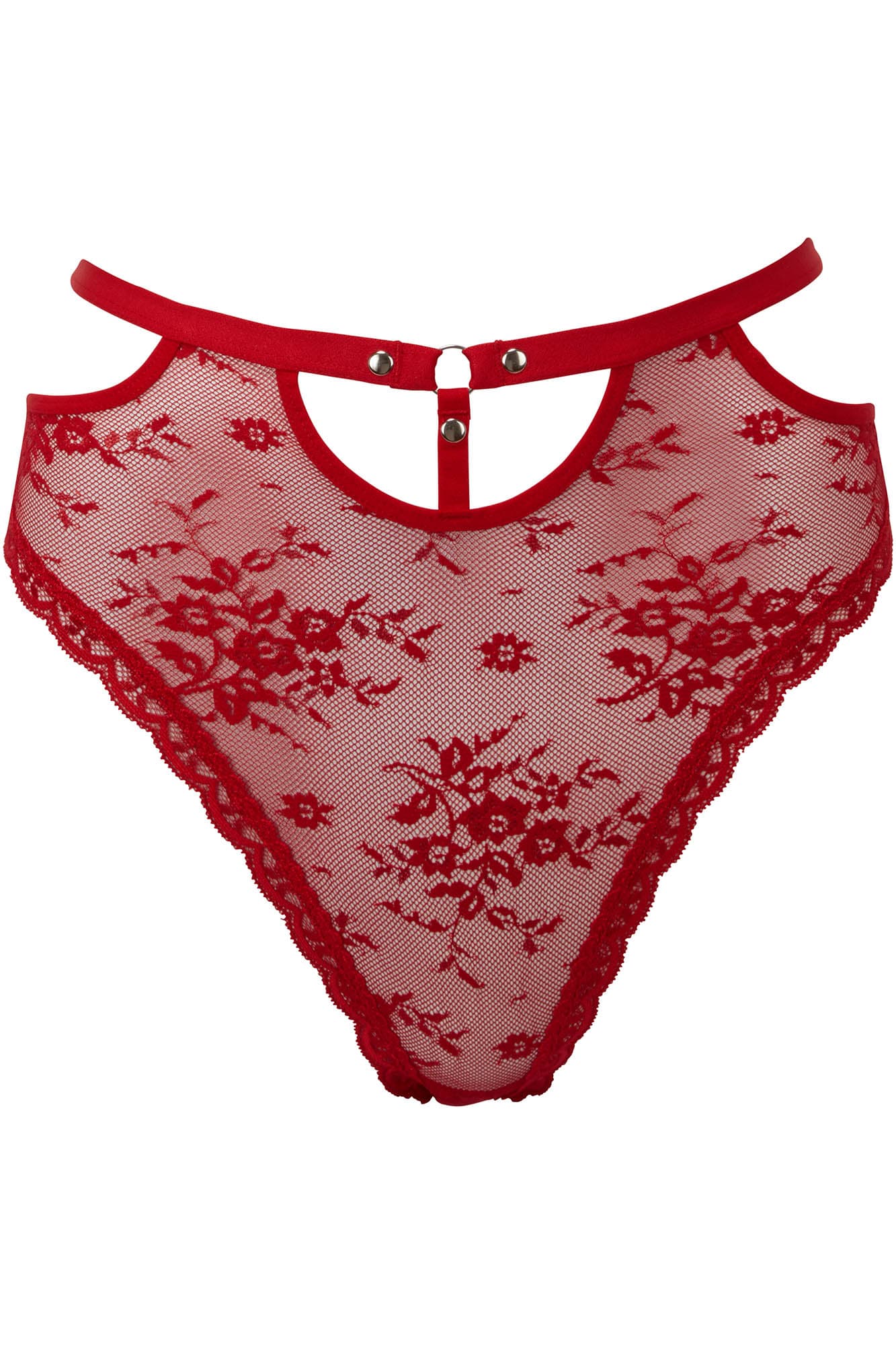 Killstar Sheer Evil Gothic Lace Panty - High Waisted Floral Cut-Out