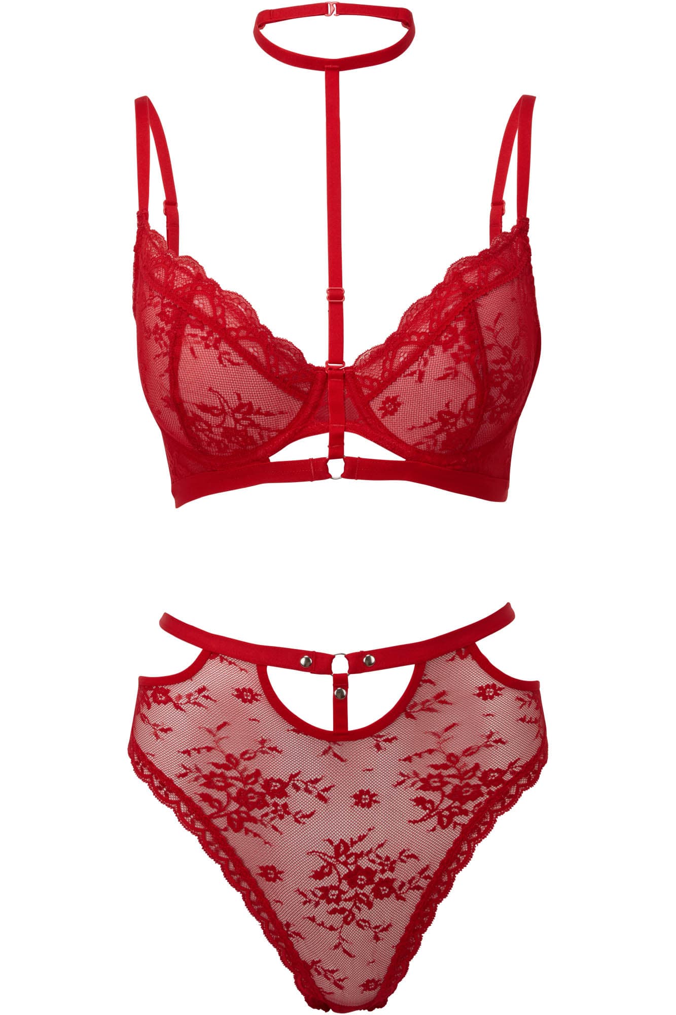 Killstar Sheer Evil Gothic Lace Panty - High Waisted Floral Cut-Out