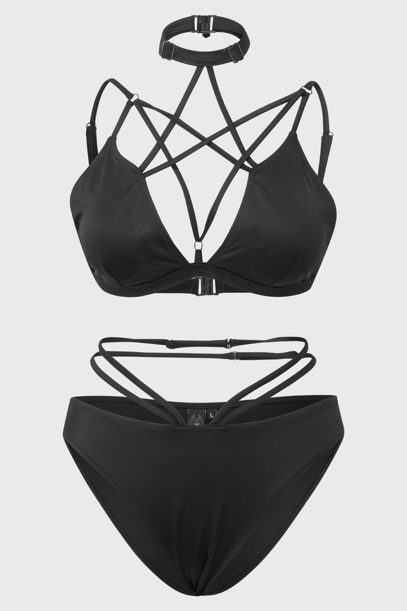Killstar Sereia Bikini - Adjustable Pentagram Straps & Soft Stretch Fabric