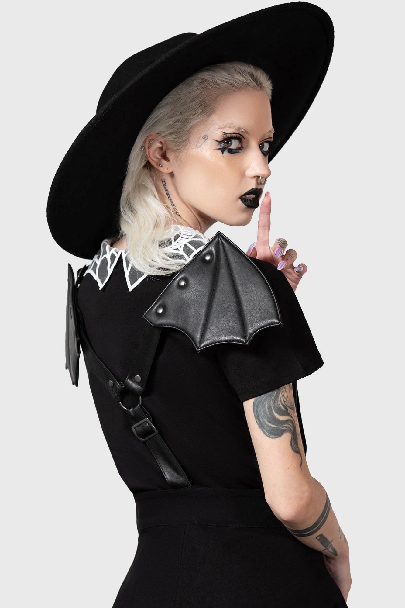 Killstar Bat Dreams Dress with Detachable Faux Leather Wings