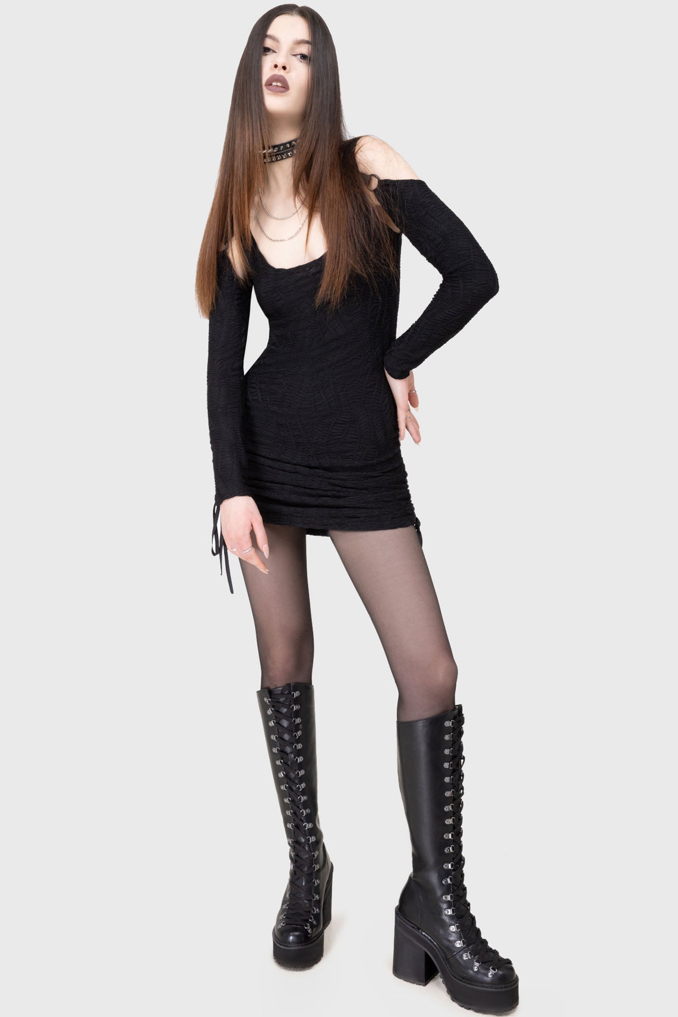 Killstar Dusk Nomad Mini Dress with Detachable Sleeves
