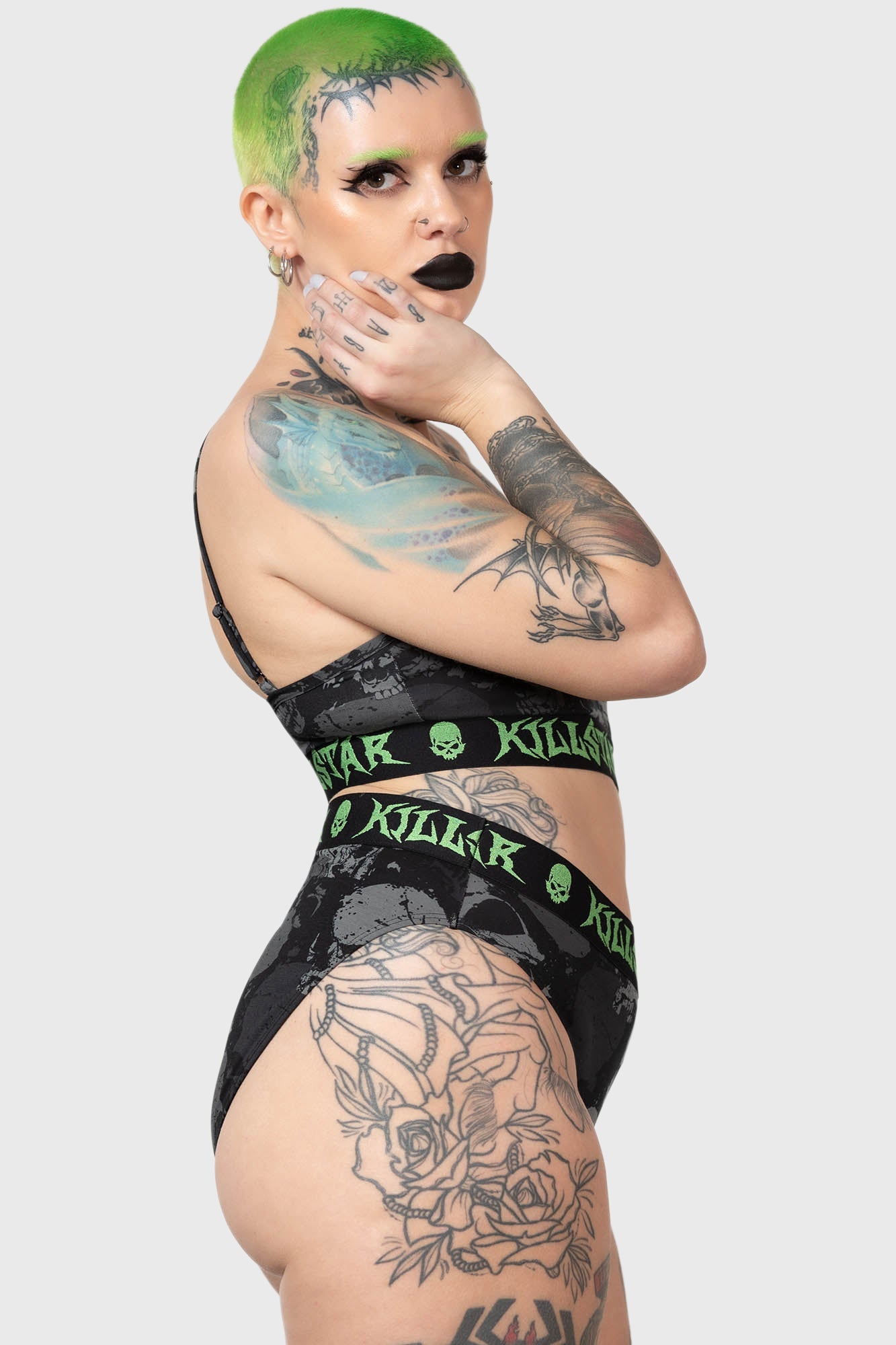 Killstar Tzompantli Cotton Bikini Panties - Gothic Design