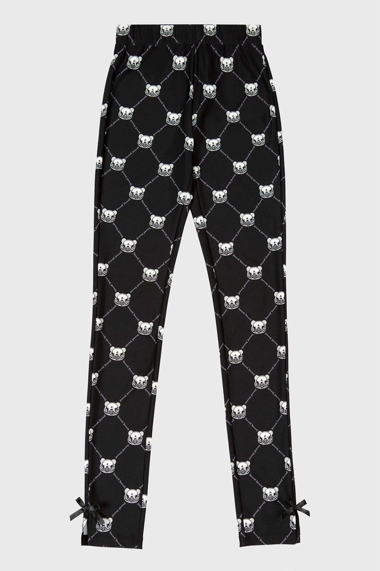 Killstar Gloomy Bear Print Leggings with Bow Details