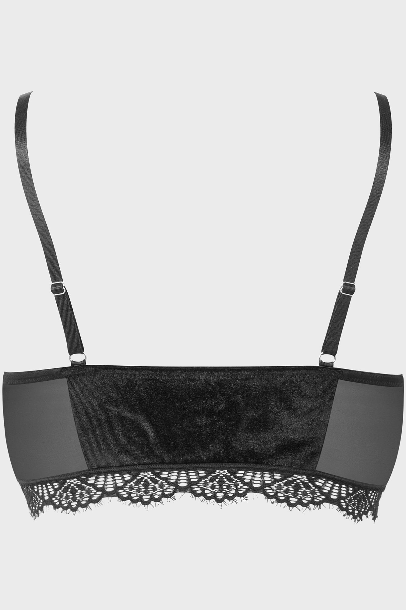 Killstar Freyja Velvet Bralette with Moon Charm & Lace Trim