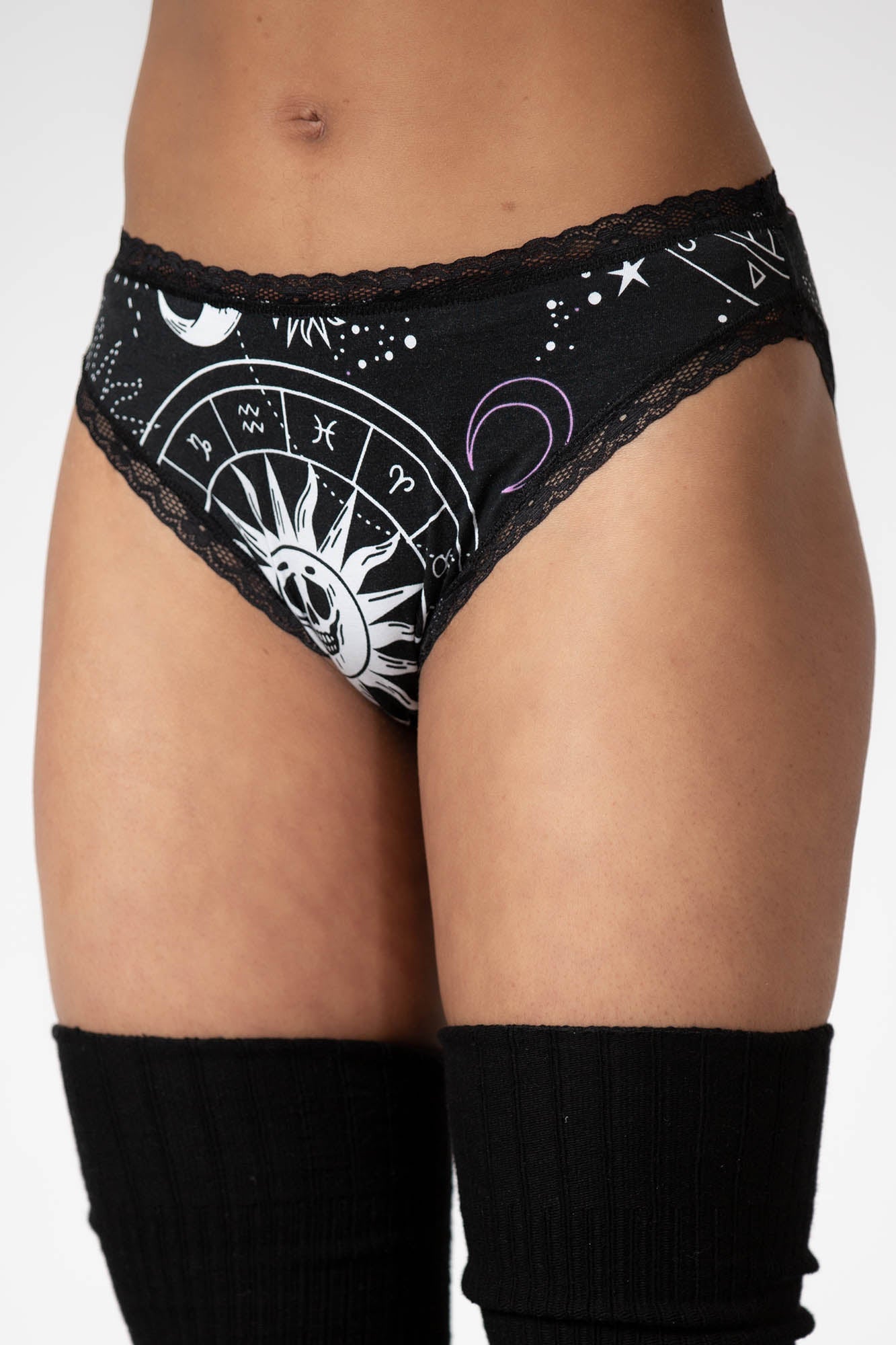 Killstar Eclipse Lace Panty - Soft Stretch Fabric, Cotton Lined Gusset