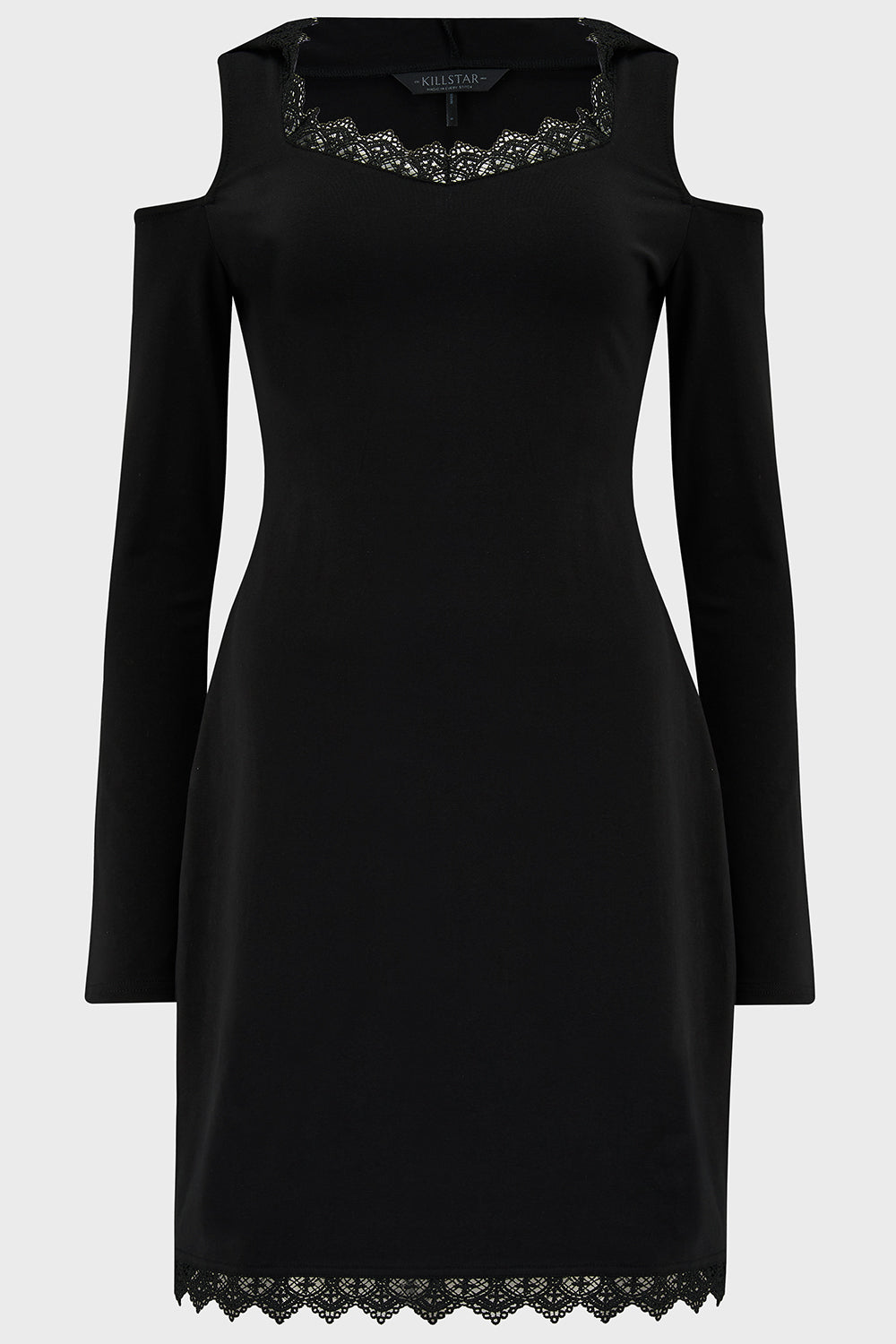 Killstar Moon Card Hooded Mini Dress with Lace Trim