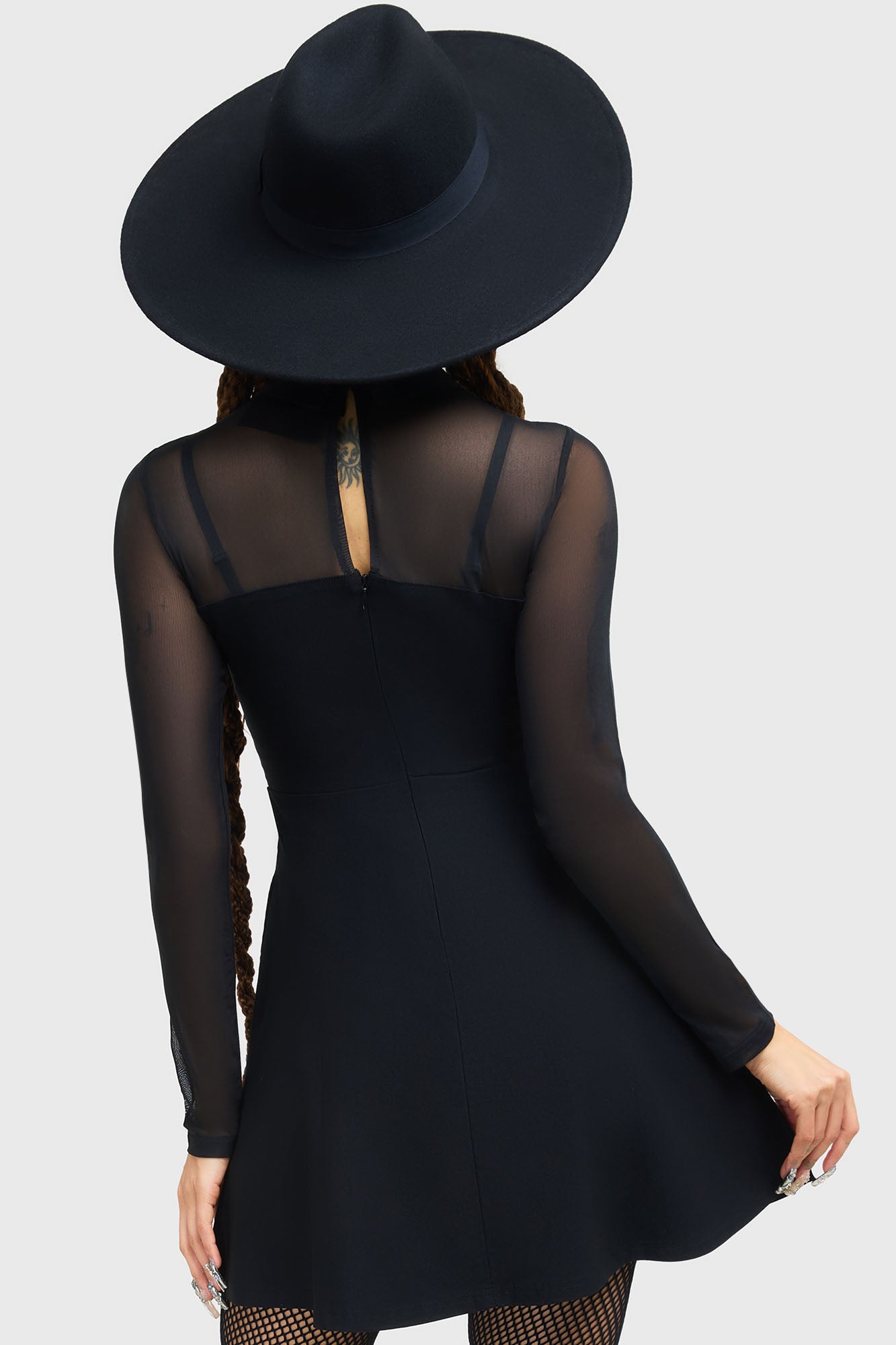Killstar Vampurr Skater Dress with Mesh & Statement Print