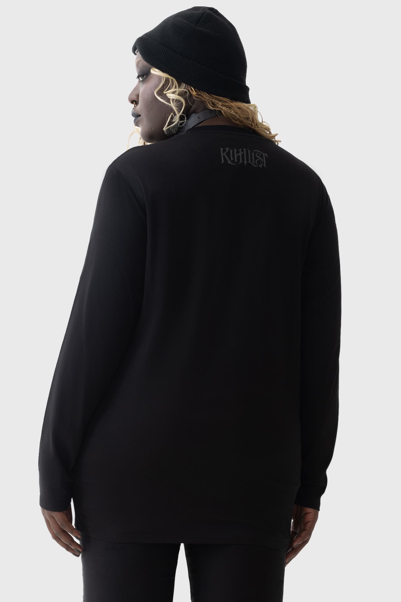 Kihlist Lunar Crescent Graphic Long Sleeve Cotton Top