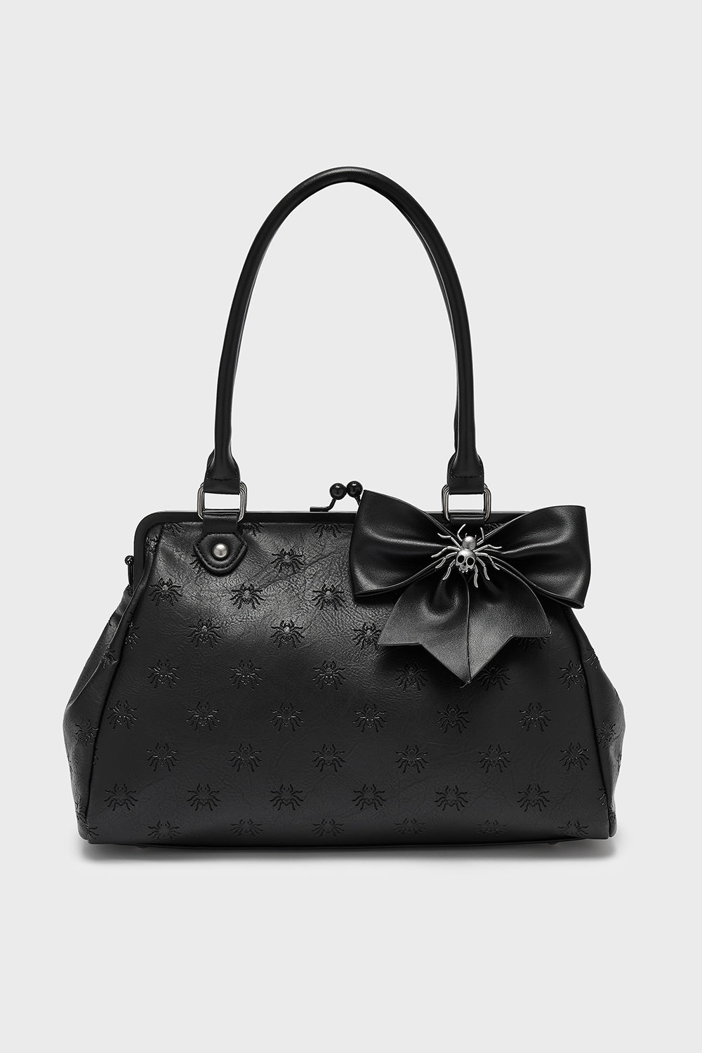 Killstar Arachno Vixen Spider Embossed PU Handbag with Bow Detail